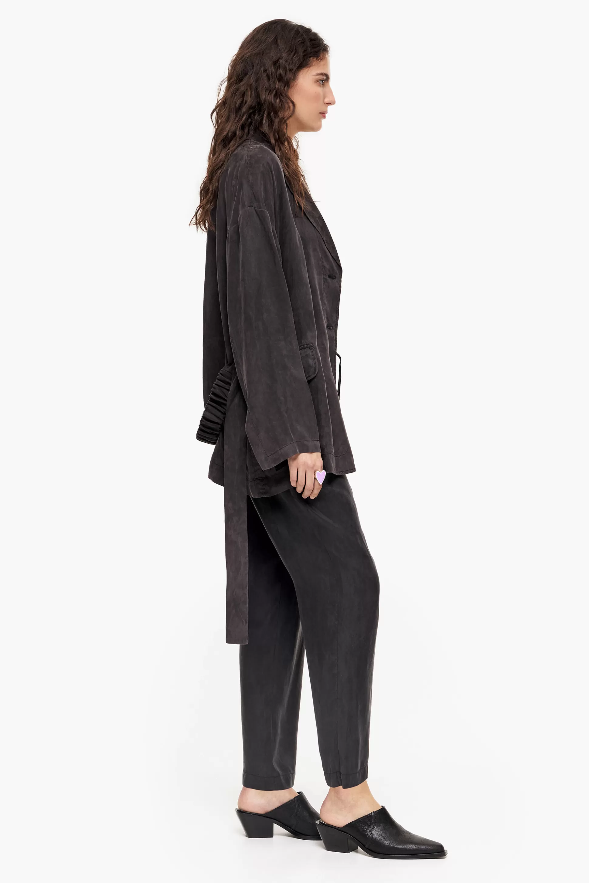 Fashion BIMBA Y LOLA Blazer Oversize Preto Lavado Washed Black