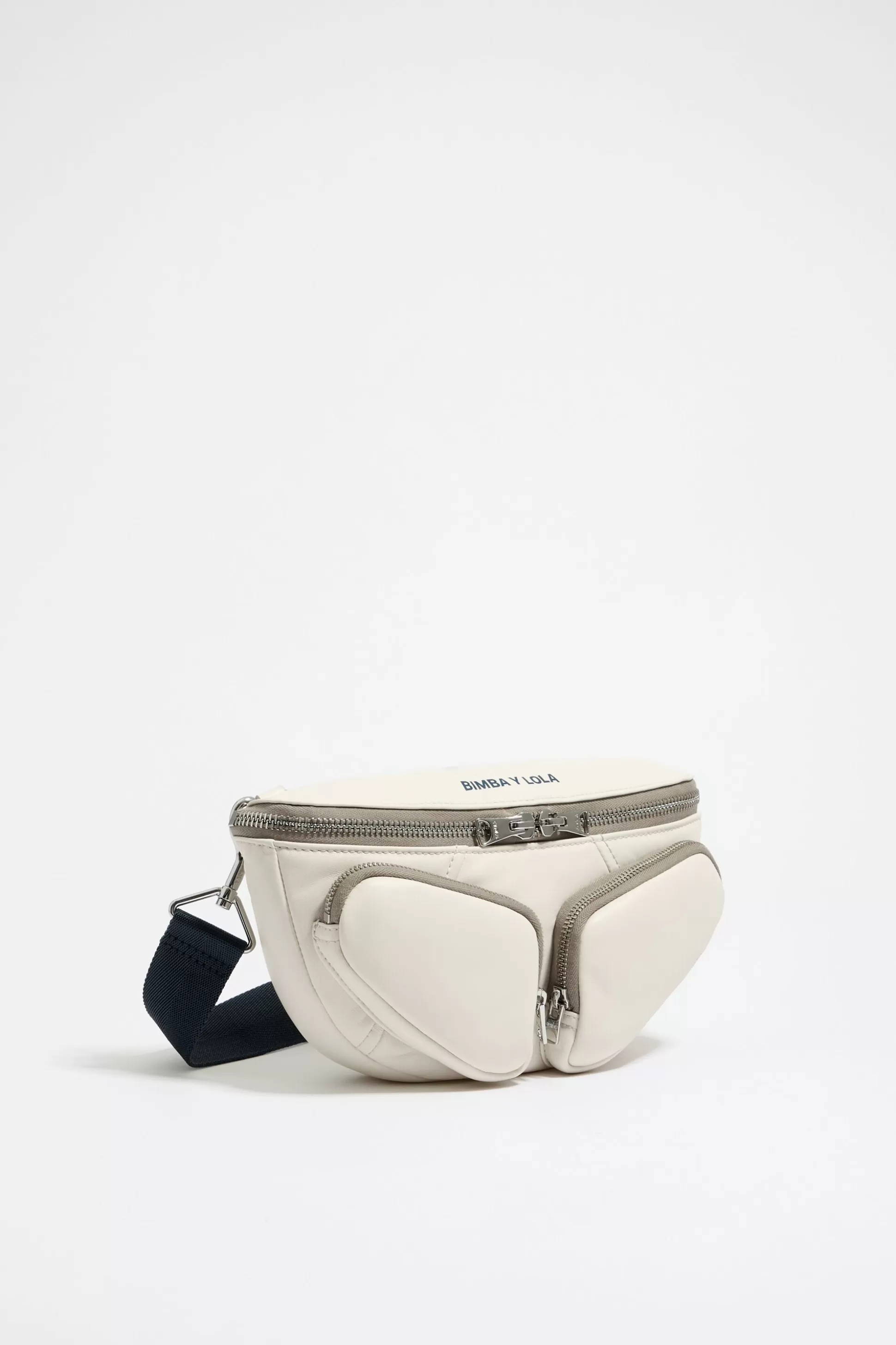 Cheap BIMBA Y LOLA Bolsa De Cintura Pocket S Pele Branca Off White