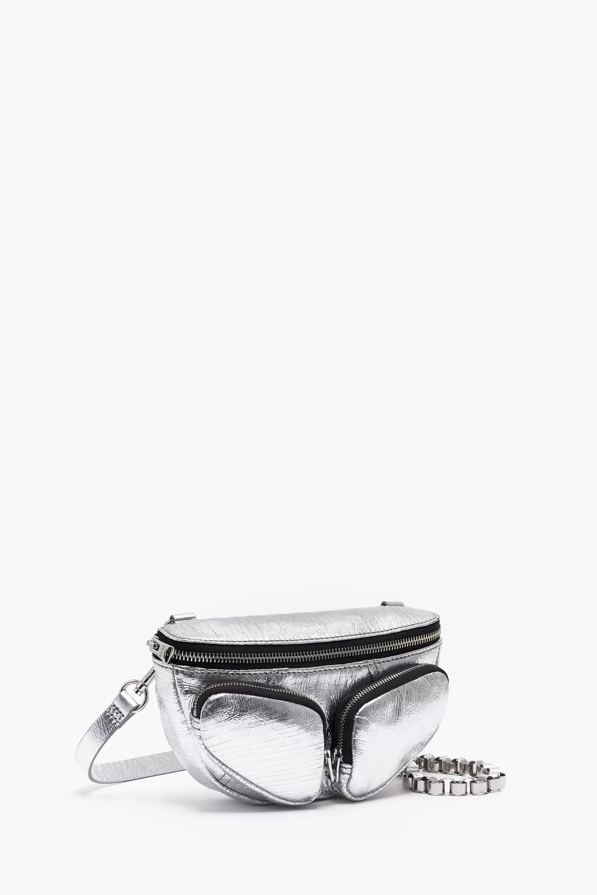 Discount BIMBA Y LOLA Bolsa De Cintura Pocket Xs Pele Prateada Silver