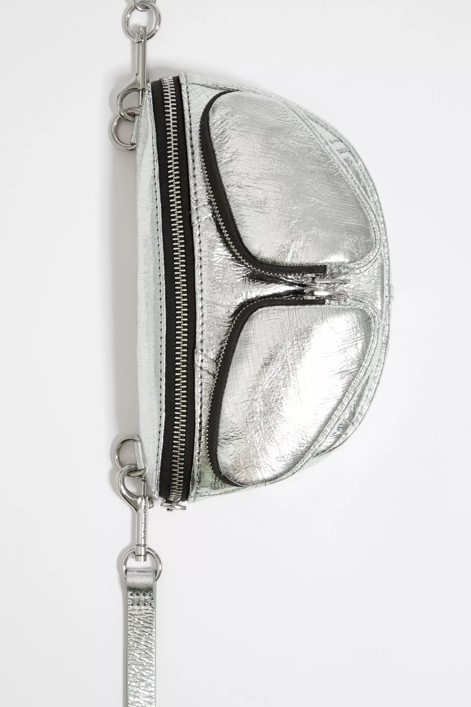 Shop BIMBA Y LOLA Bolsa De Cintura Pocket Xs Pele Prateada Silver