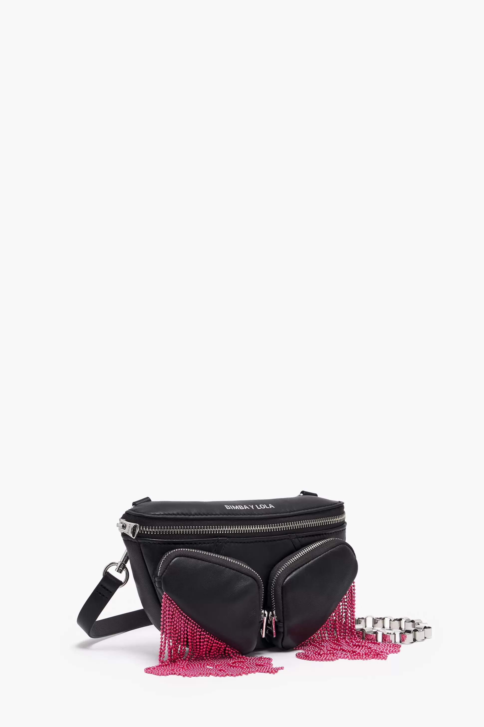 New BIMBA Y LOLA Bolsa De Cintura Pocket Xs Pele Preta Black