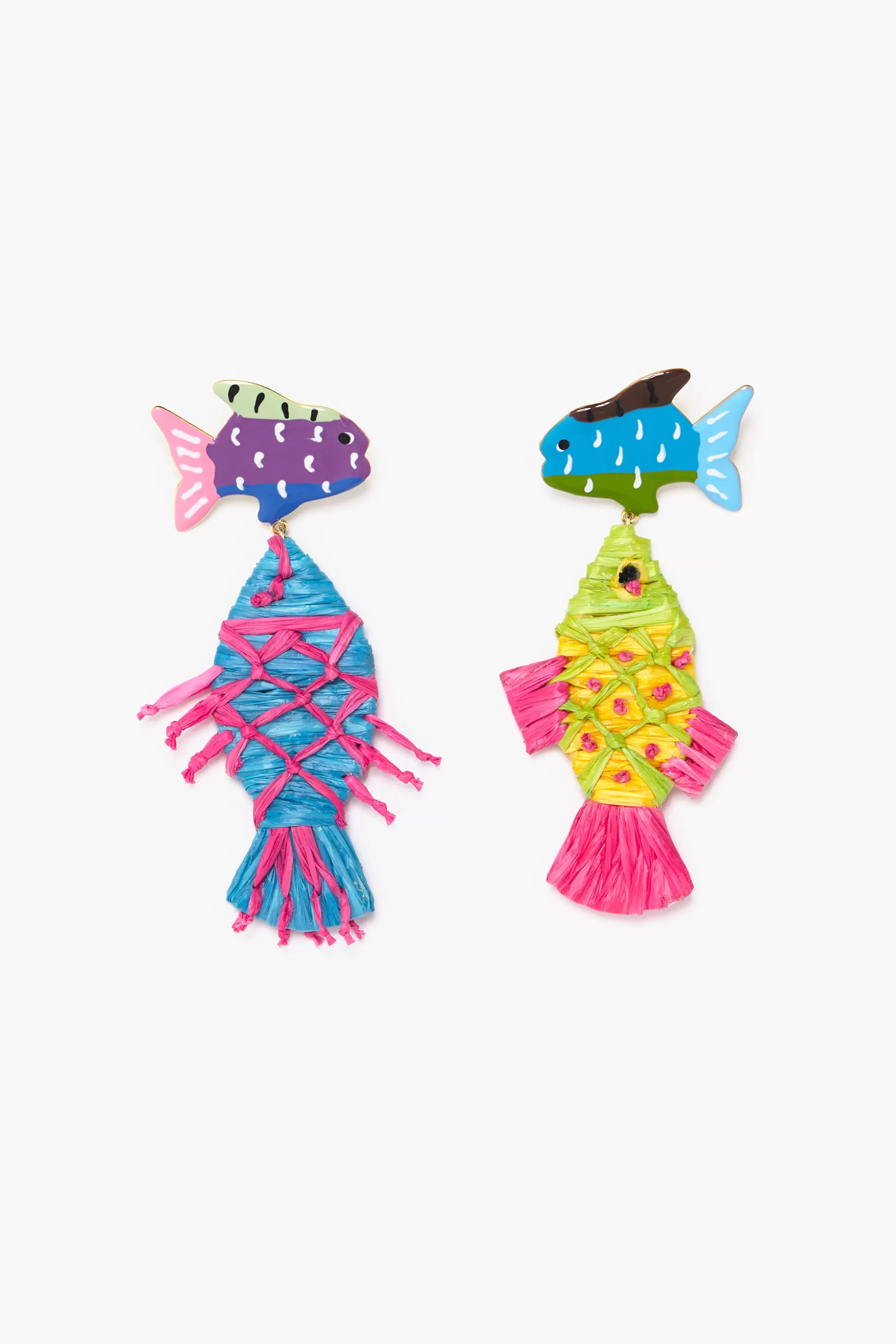 Flash Sale BIMBA Y LOLA Brincos Peixes Rafia Multicoloridos Pink