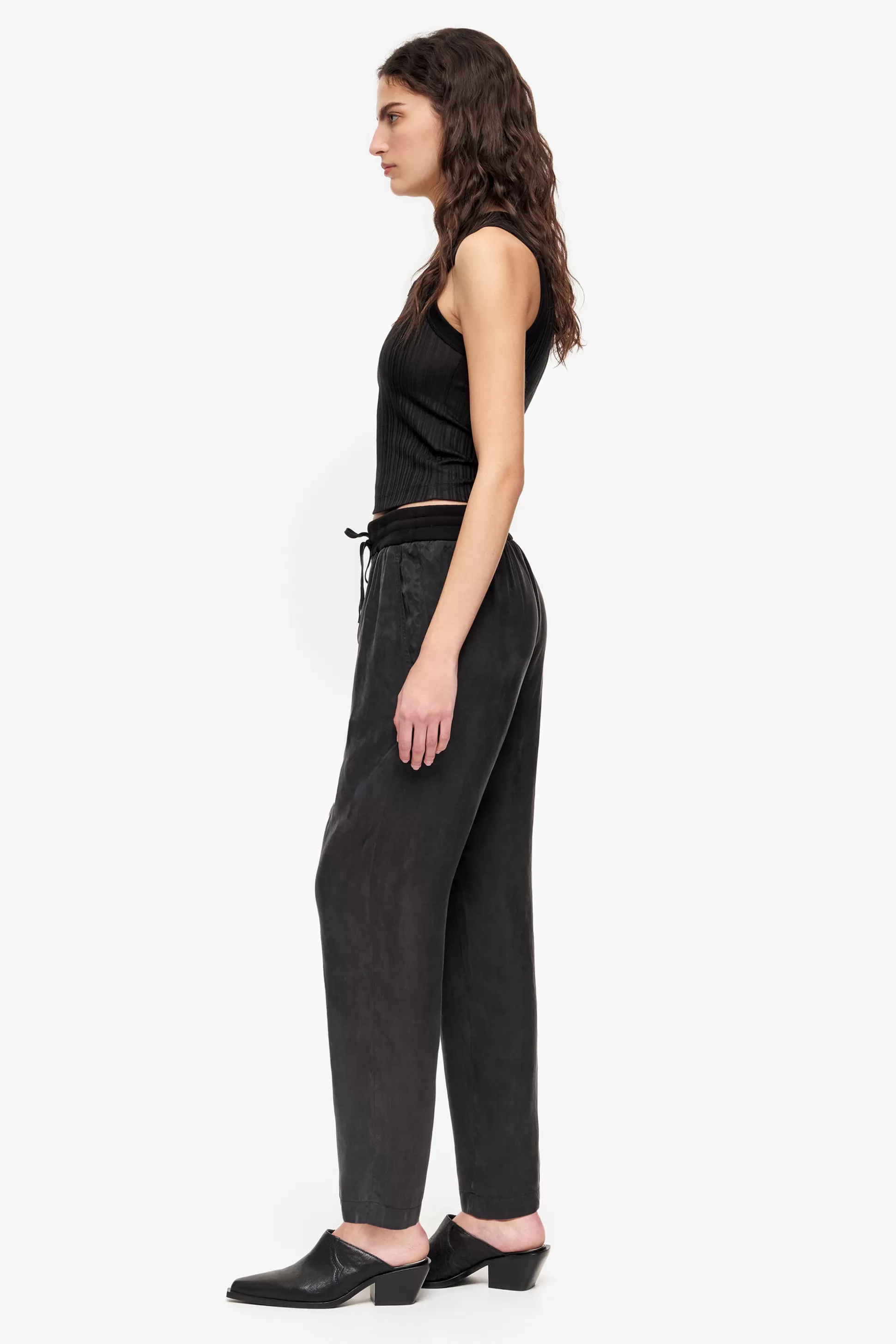 Sale BIMBA Y LOLA Calças Jogger Cupro Pretas