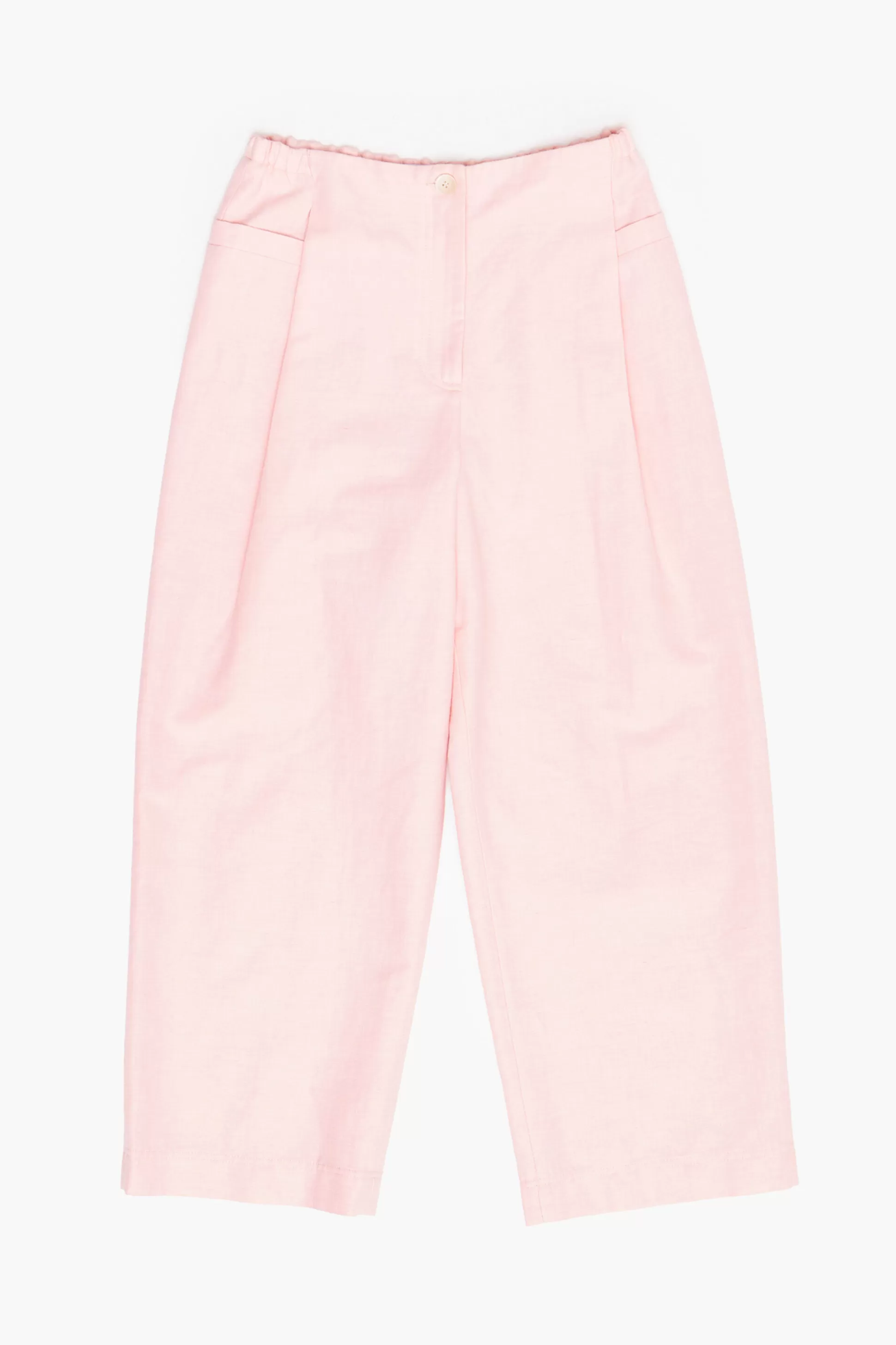 Fashion BIMBA Y LOLA Calças Linho Rosa-Claro Light Pink