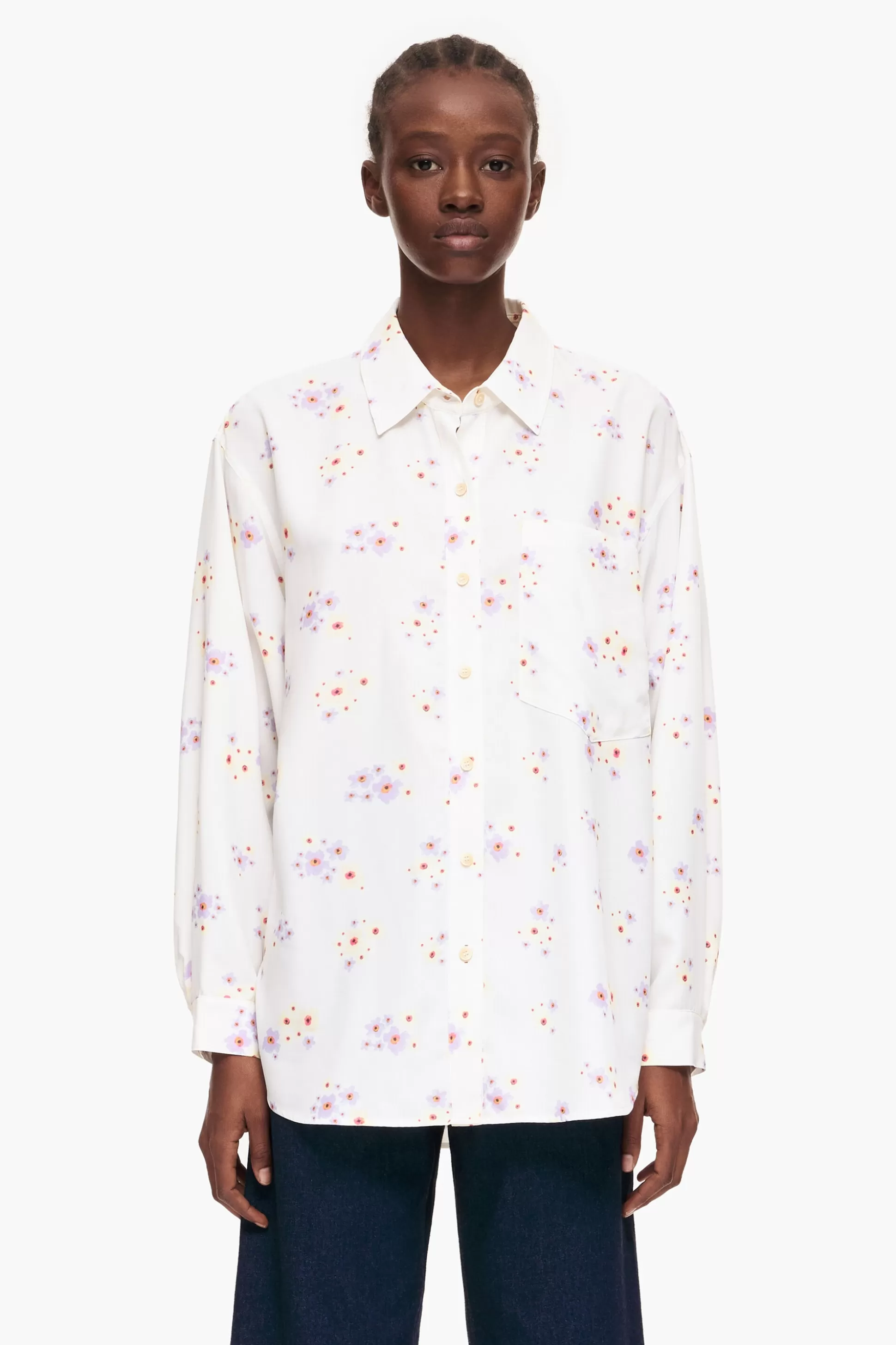 Clearance BIMBA Y LOLA Camisa Fluida Print Acrylic Flowers Branca Acrylic Flowers Offwhite