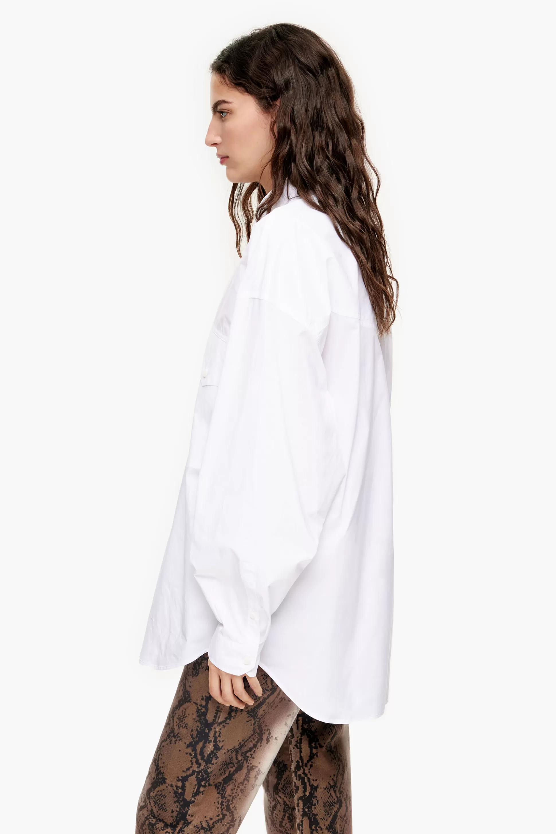 Shop BIMBA Y LOLA Camisa Oversize Popelina Branca White