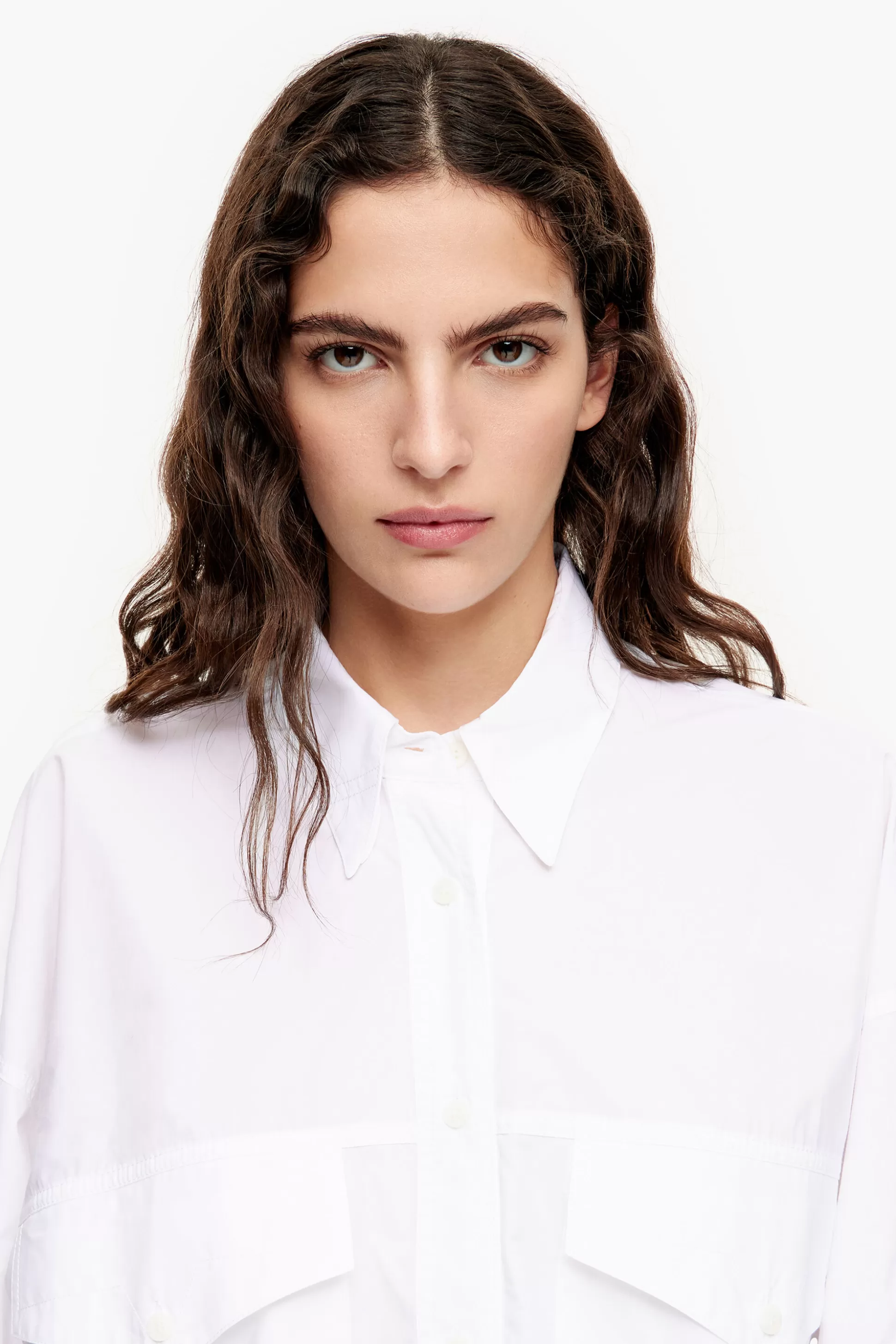 Shop BIMBA Y LOLA Camisa Oversize Popelina Branca White