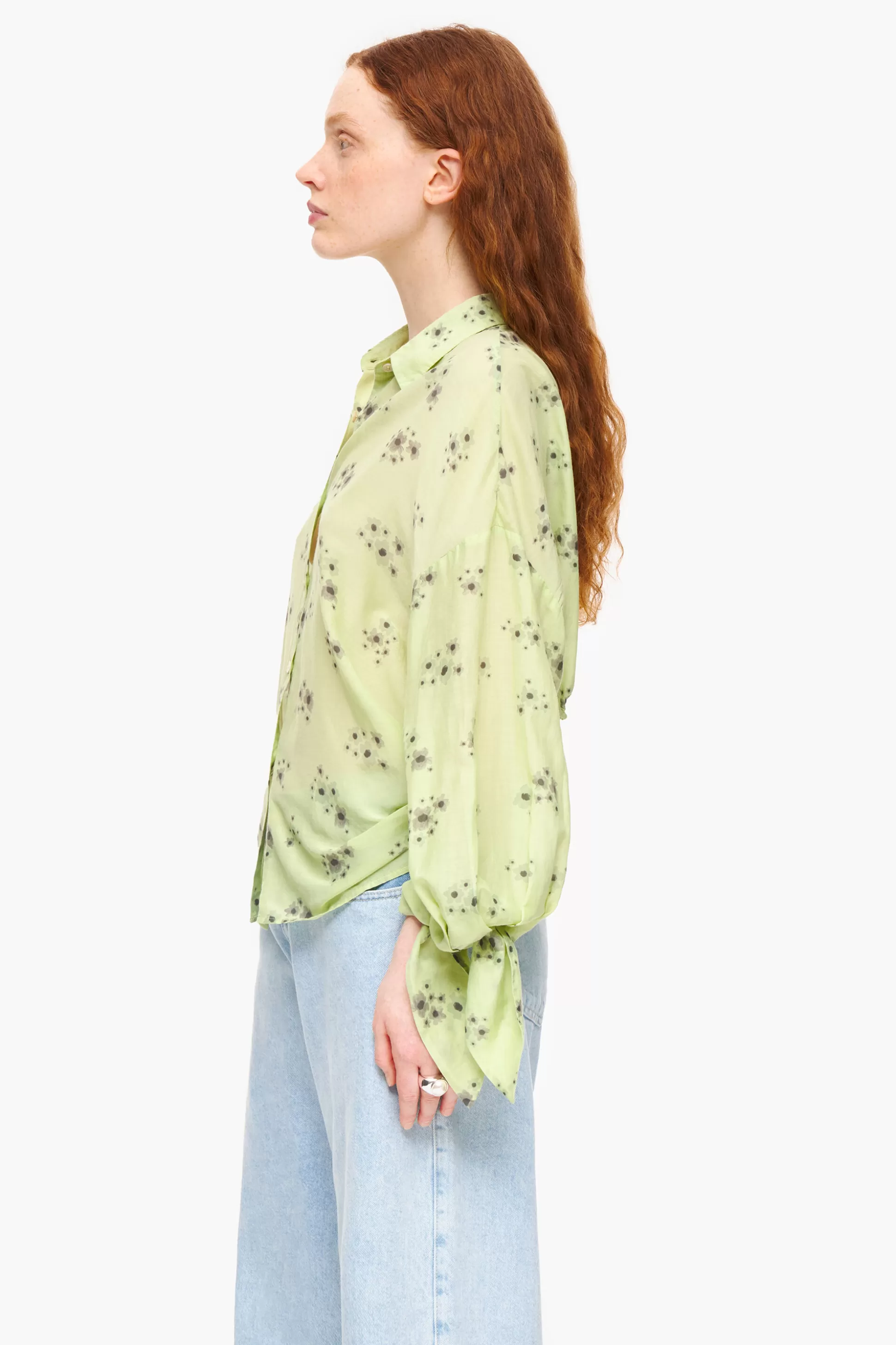 Hot BIMBA Y LOLA Camisa Print Acrylic Flowers Verde Acrylic Flowers Light Green