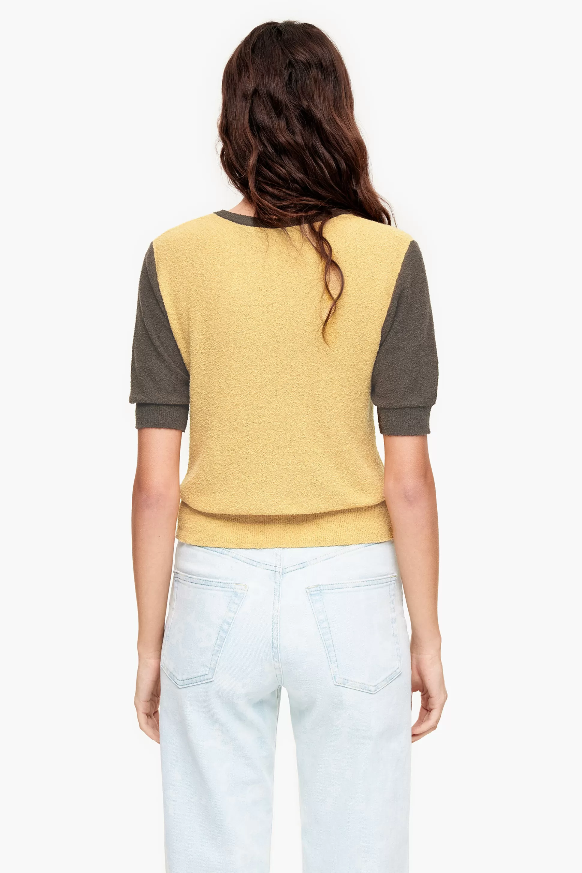 Store BIMBA Y LOLA Camisola Bicolor Algodao Amarela Mustard