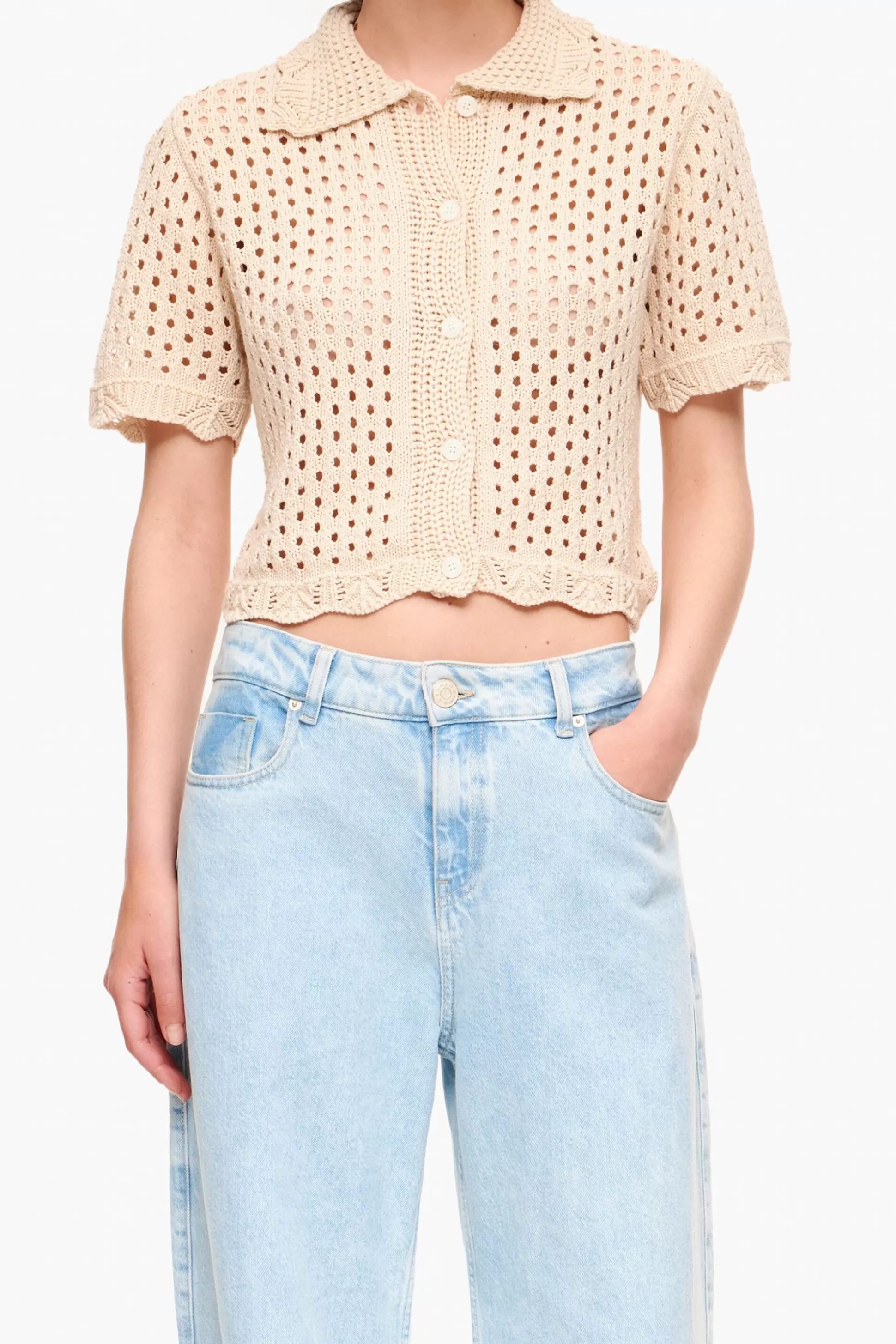 Cheap BIMBA Y LOLA Camisola Crochet Areia Sand