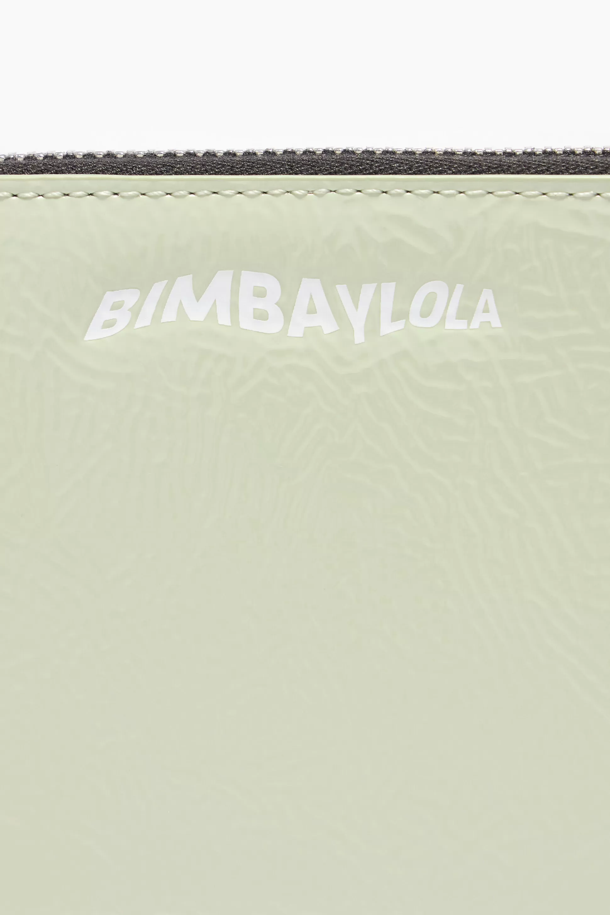 New BIMBA Y LOLA Carteira Livro Efeito Brilhante Cinzento-Claro Light Grey