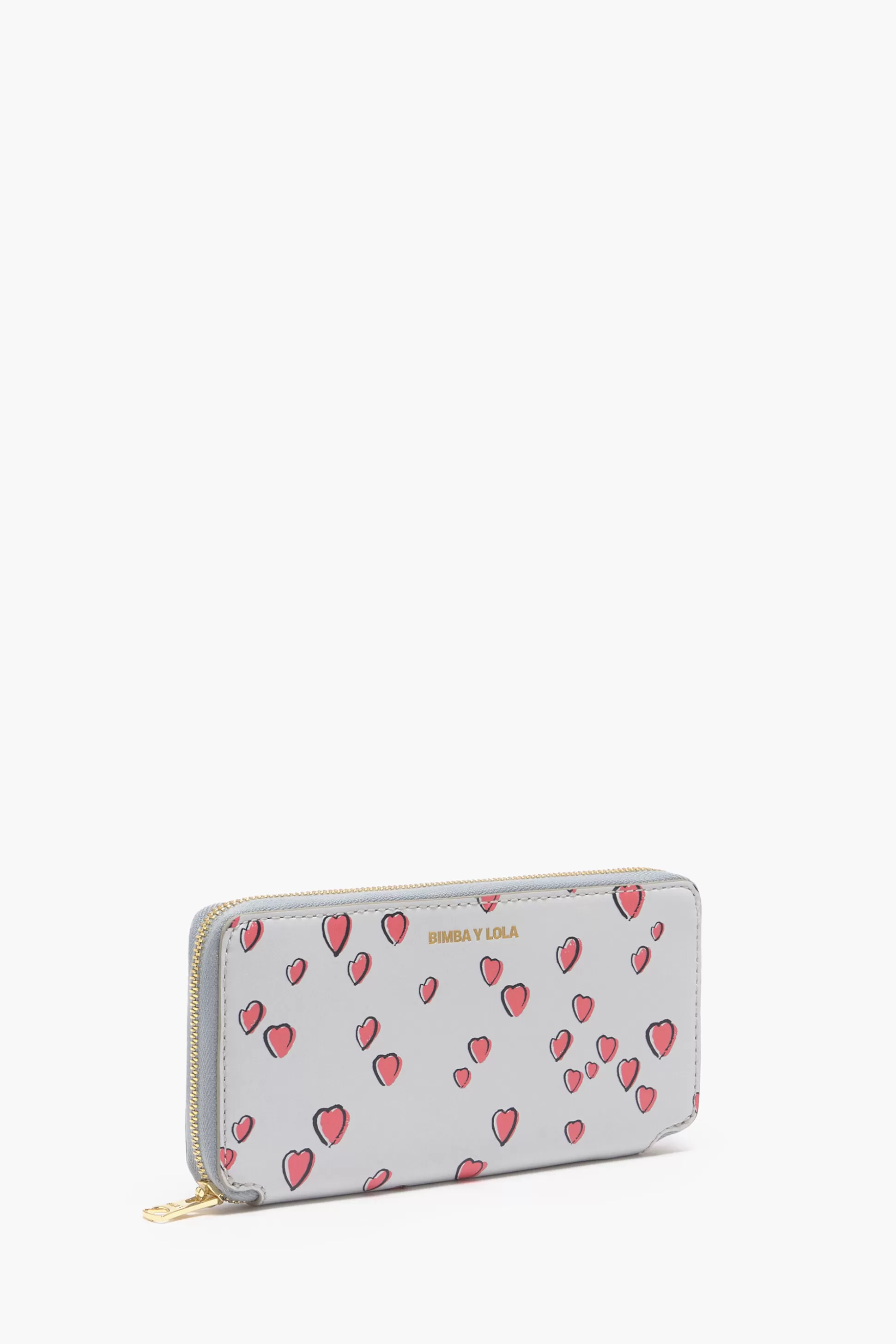 Cheap BIMBA Y LOLA Carteira Pele Small Hearts Cinzento-Claro Small Hearts Light Grey