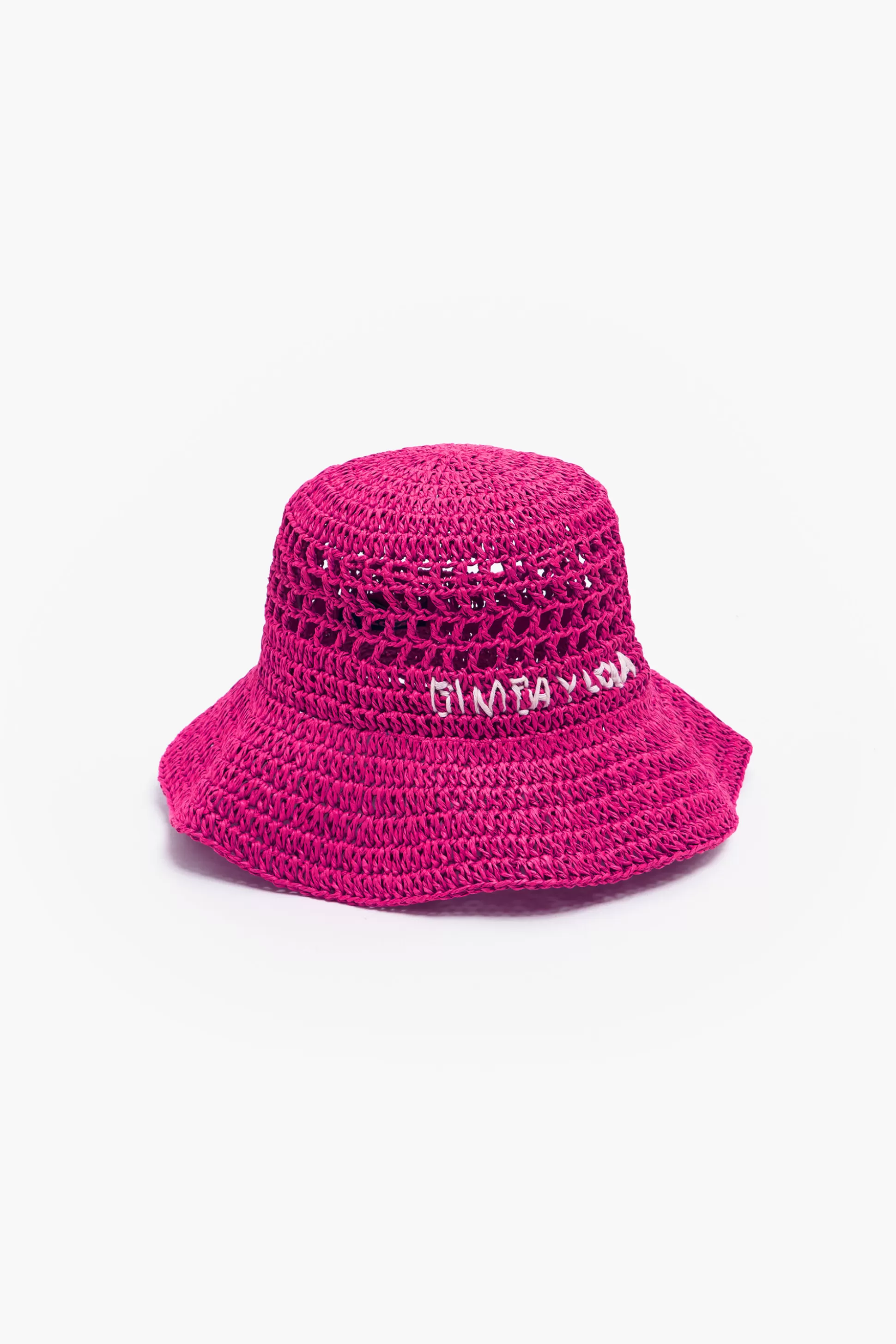 Hot BIMBA Y LOLA Chapeu Bucket Rafia Rosa Pink