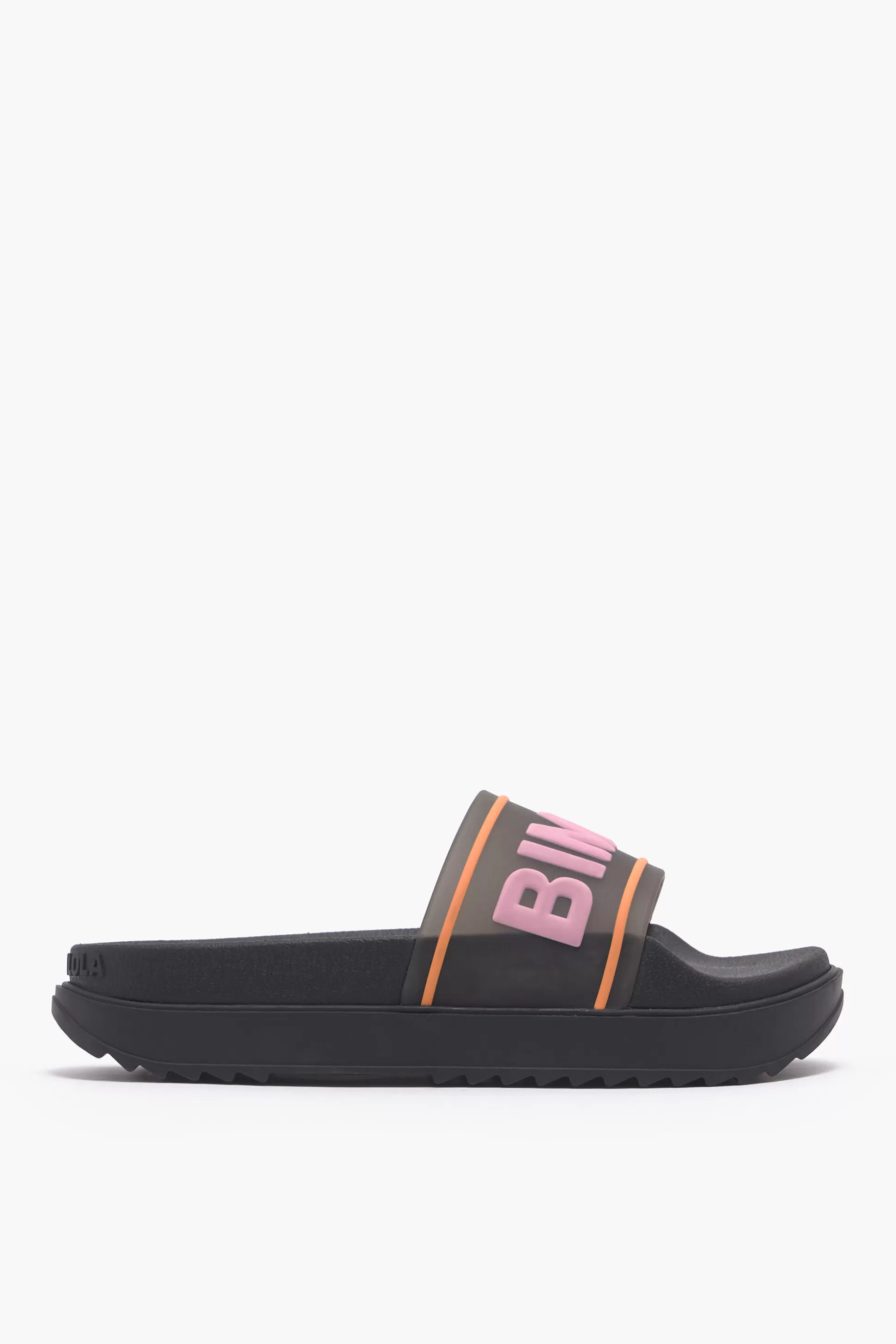 Fashion BIMBA Y LOLA Chinelo Plataforma Logo Preto Washed Black