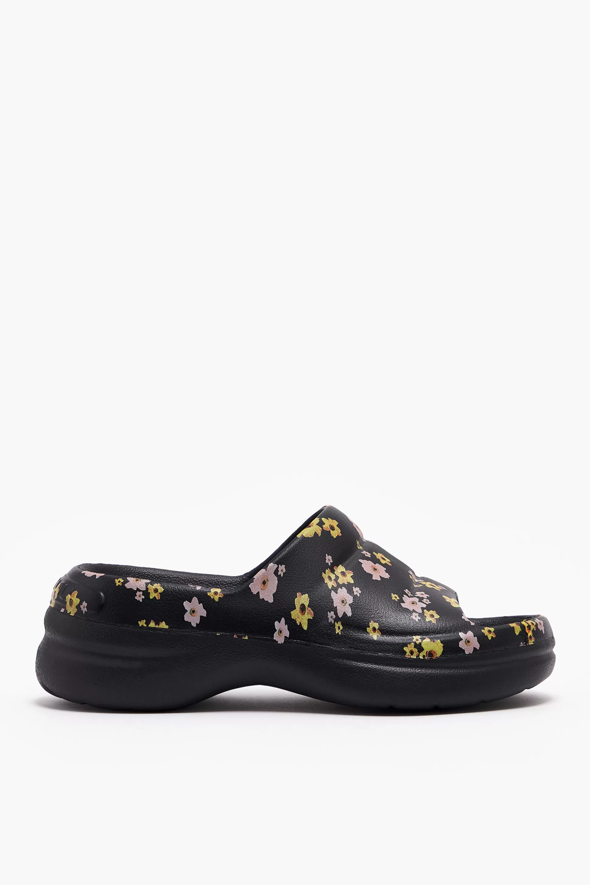 Fashion BIMBA Y LOLA Chinelo Plataforma Print Acrylic Flowers Preto Acrylic Flowers Black