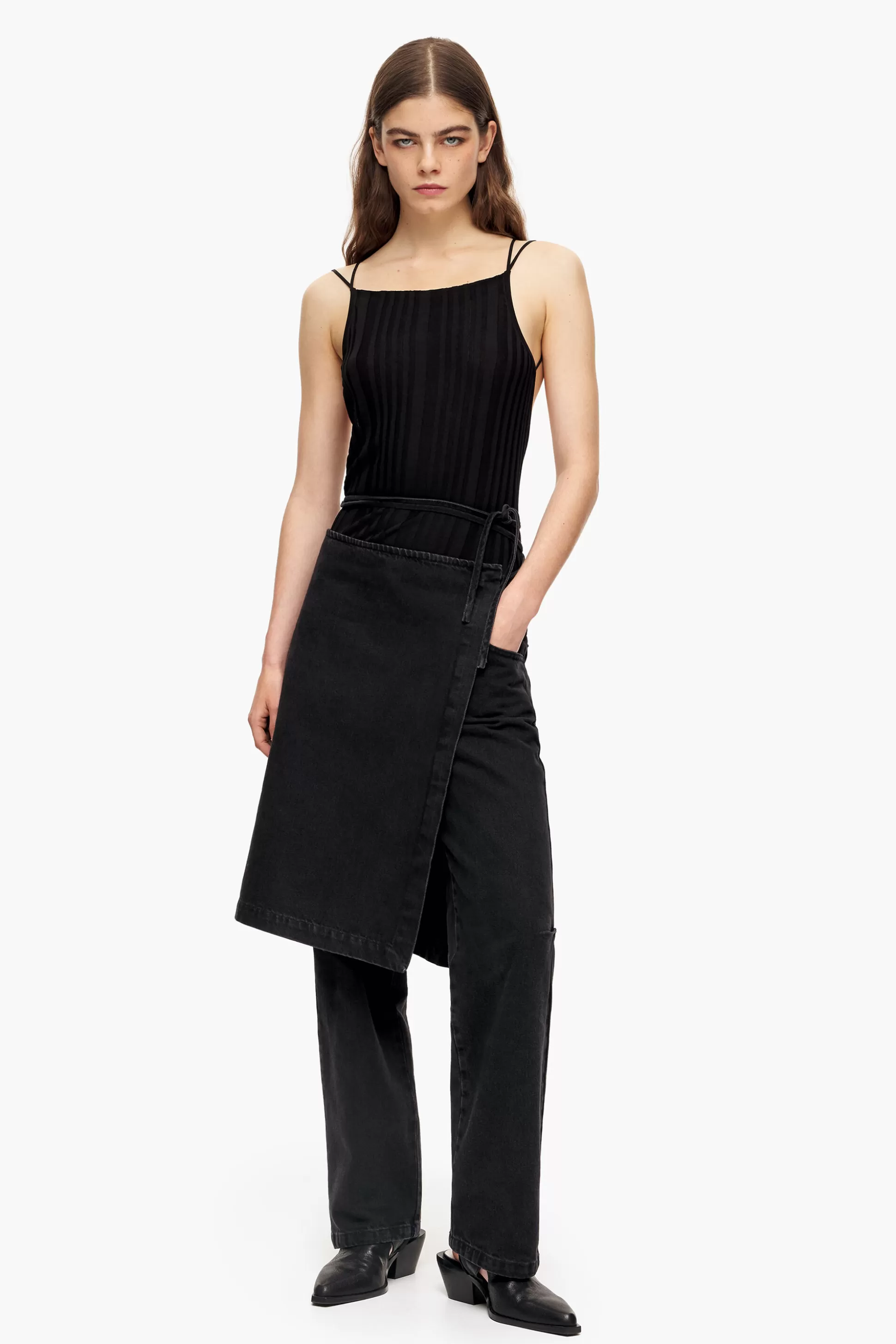 Cheap BIMBA Y LOLA Conjunto Denim Saia Calças Preto Washed Black