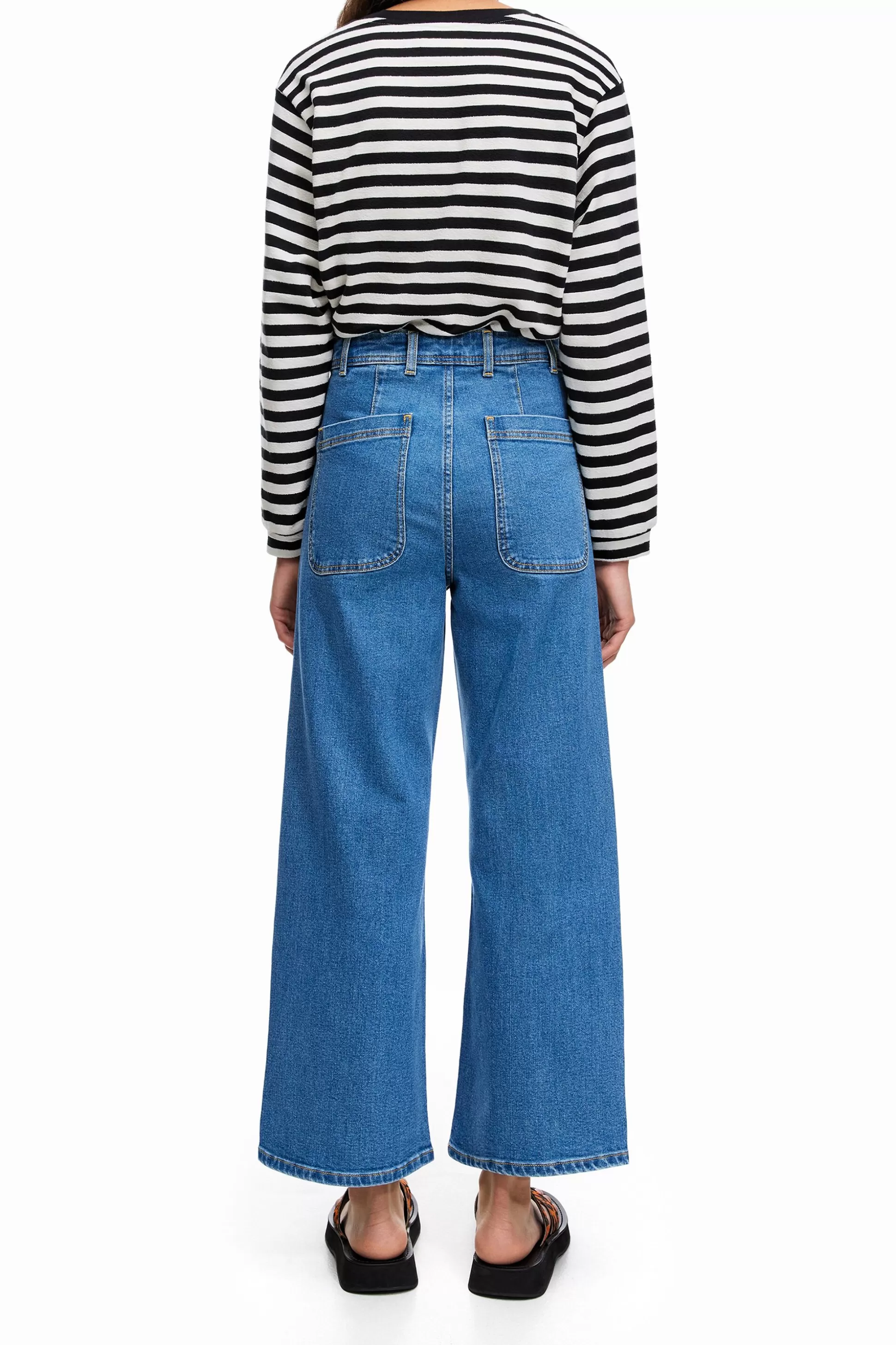 Online BIMBA Y LOLA Culotte - Jeans Altas Azuis Denim Blue