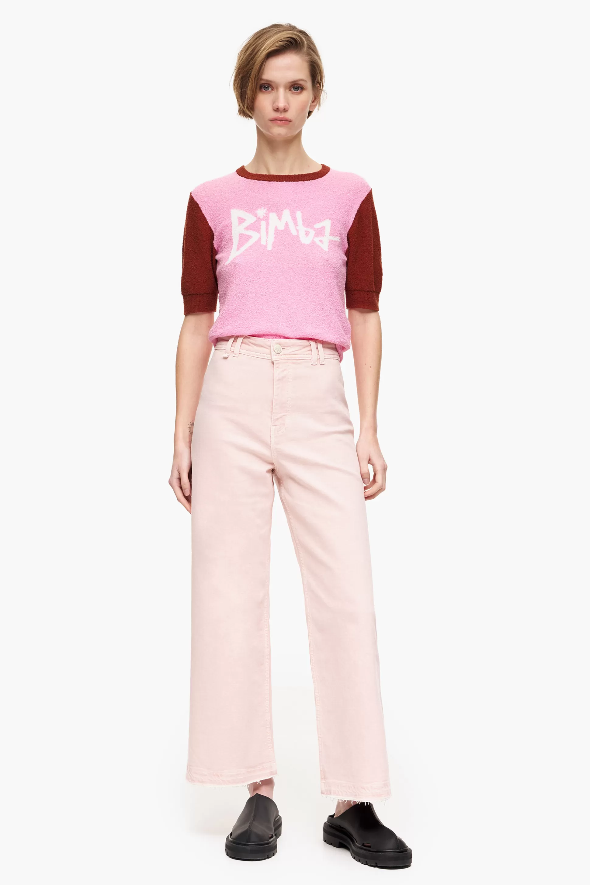 Online BIMBA Y LOLA Culotte - Jeans Altas Rosa Light Pink