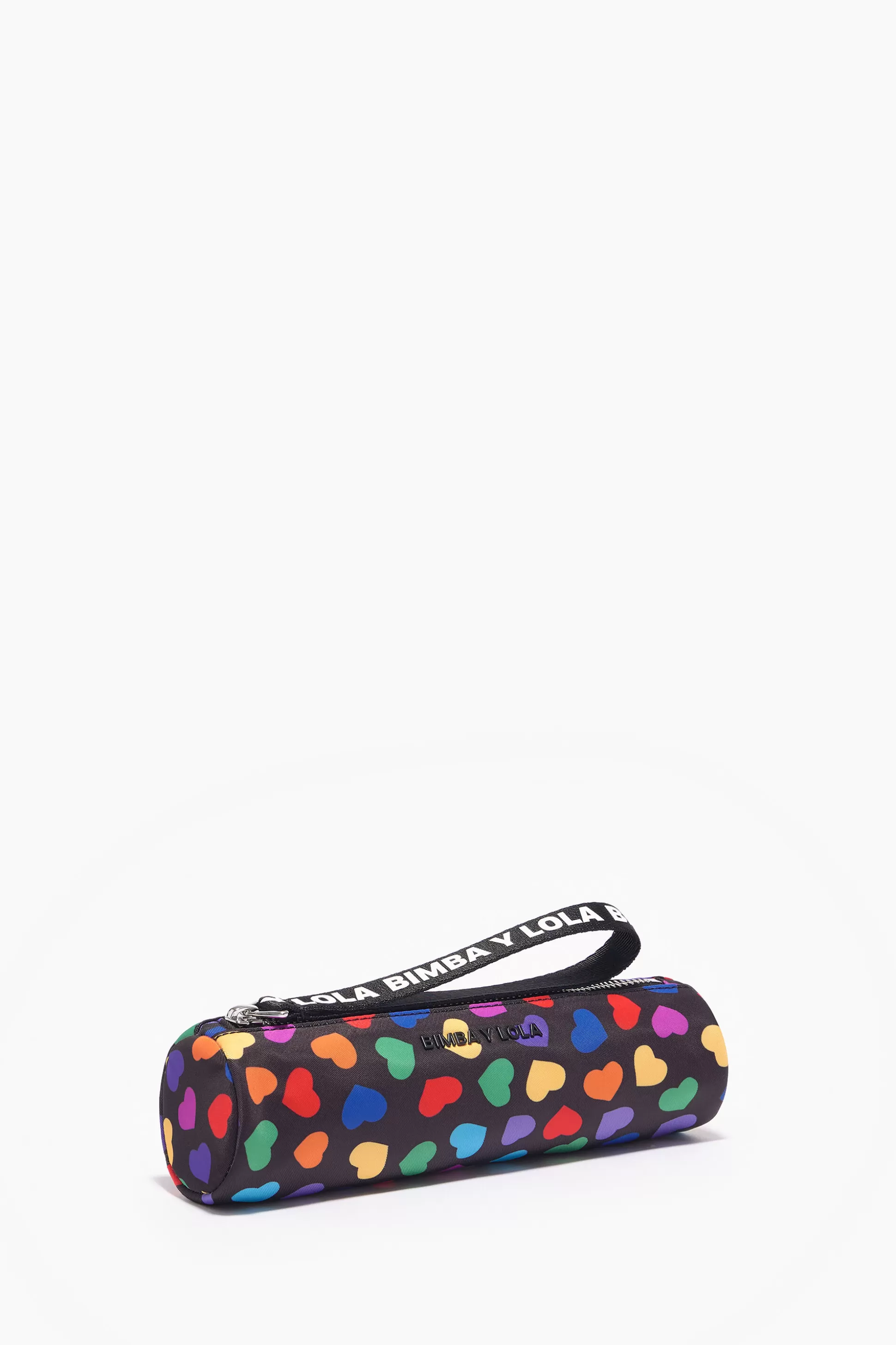 Store BIMBA Y LOLA Estojo Cilindrico Nylon Print Hearts Preto Hearts Black