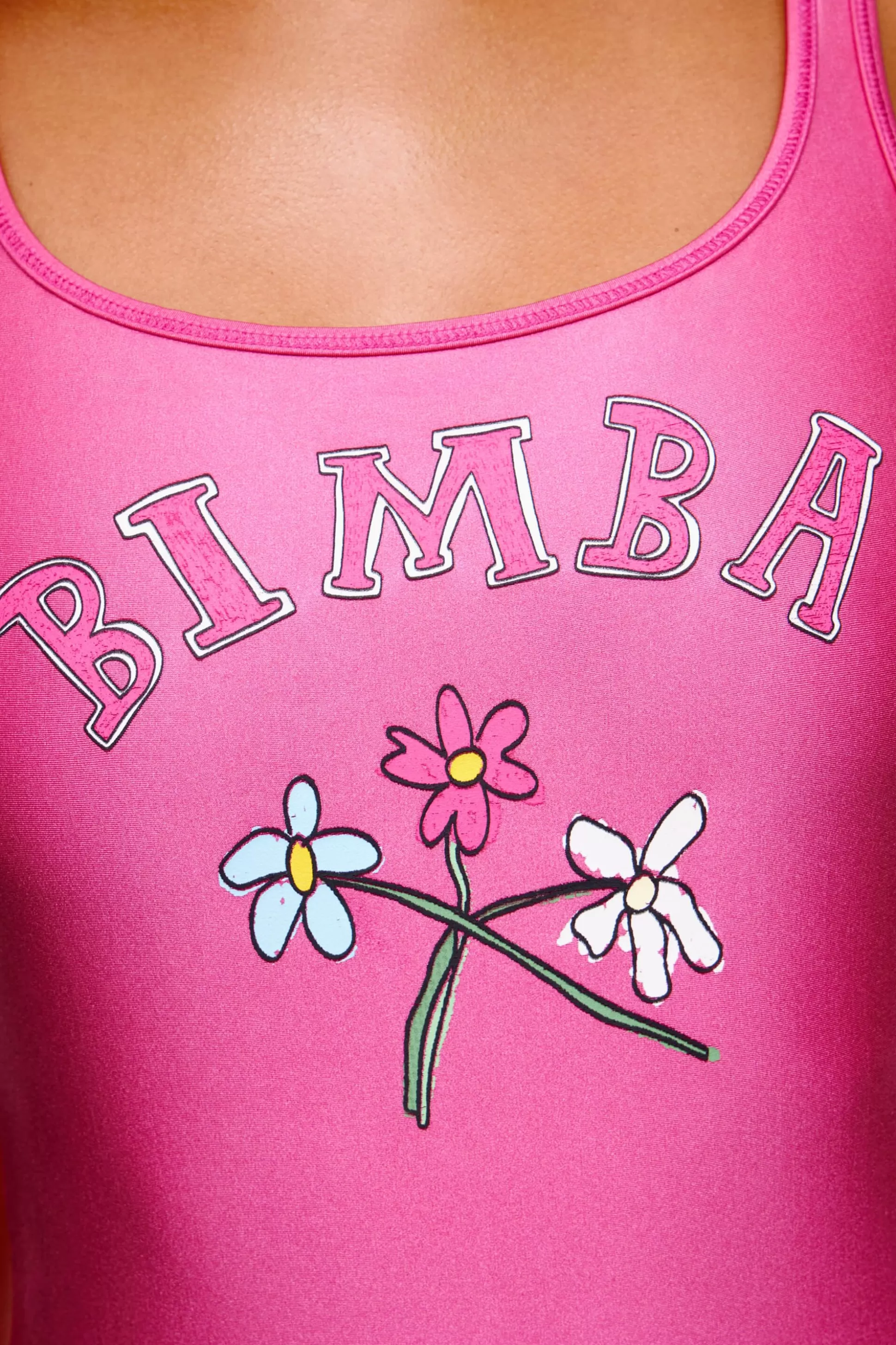 Store BIMBA Y LOLA Fato De Banho Logo Flores Rosa Pink