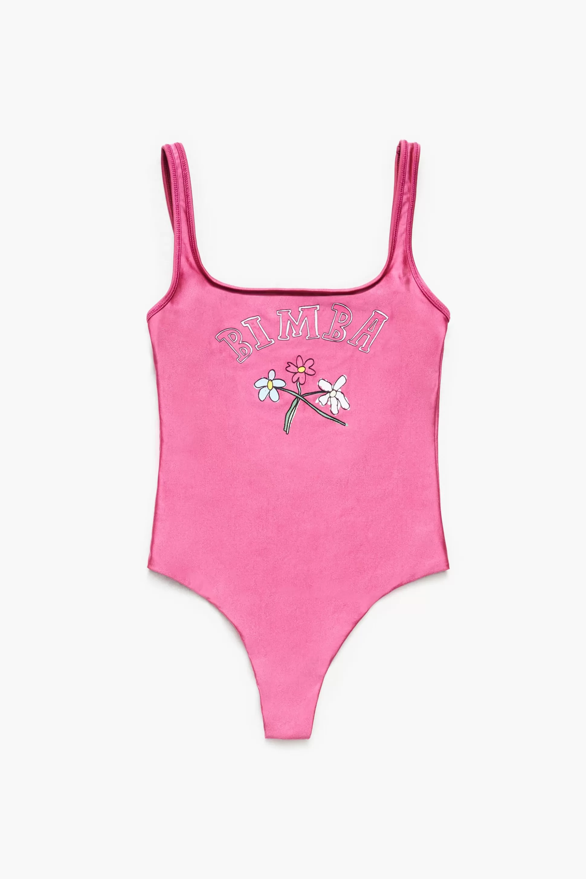 Store BIMBA Y LOLA Fato De Banho Logo Flores Rosa Pink