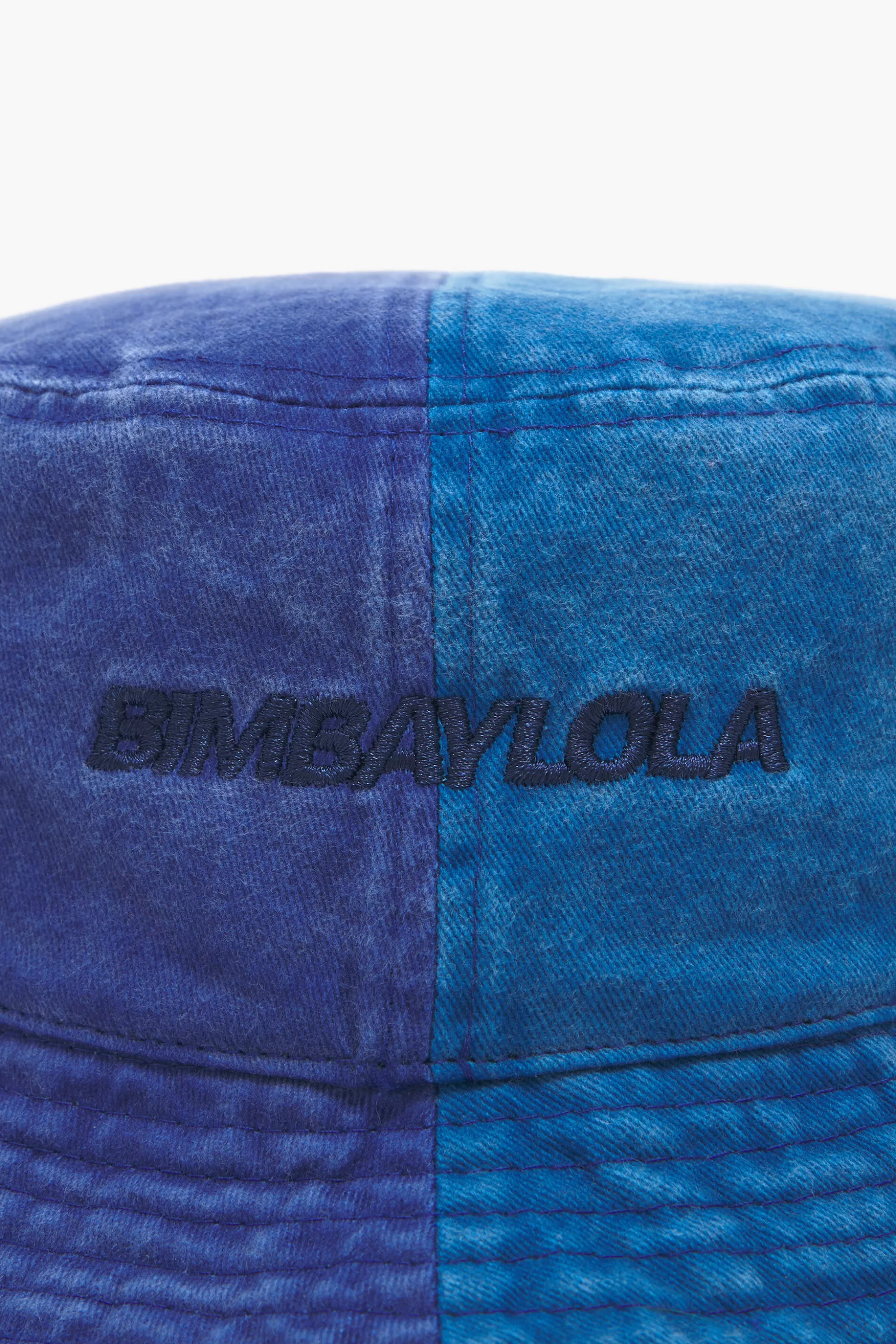 New BIMBA Y LOLA Gorro Bucket Algodao Bicolor Azul Blue