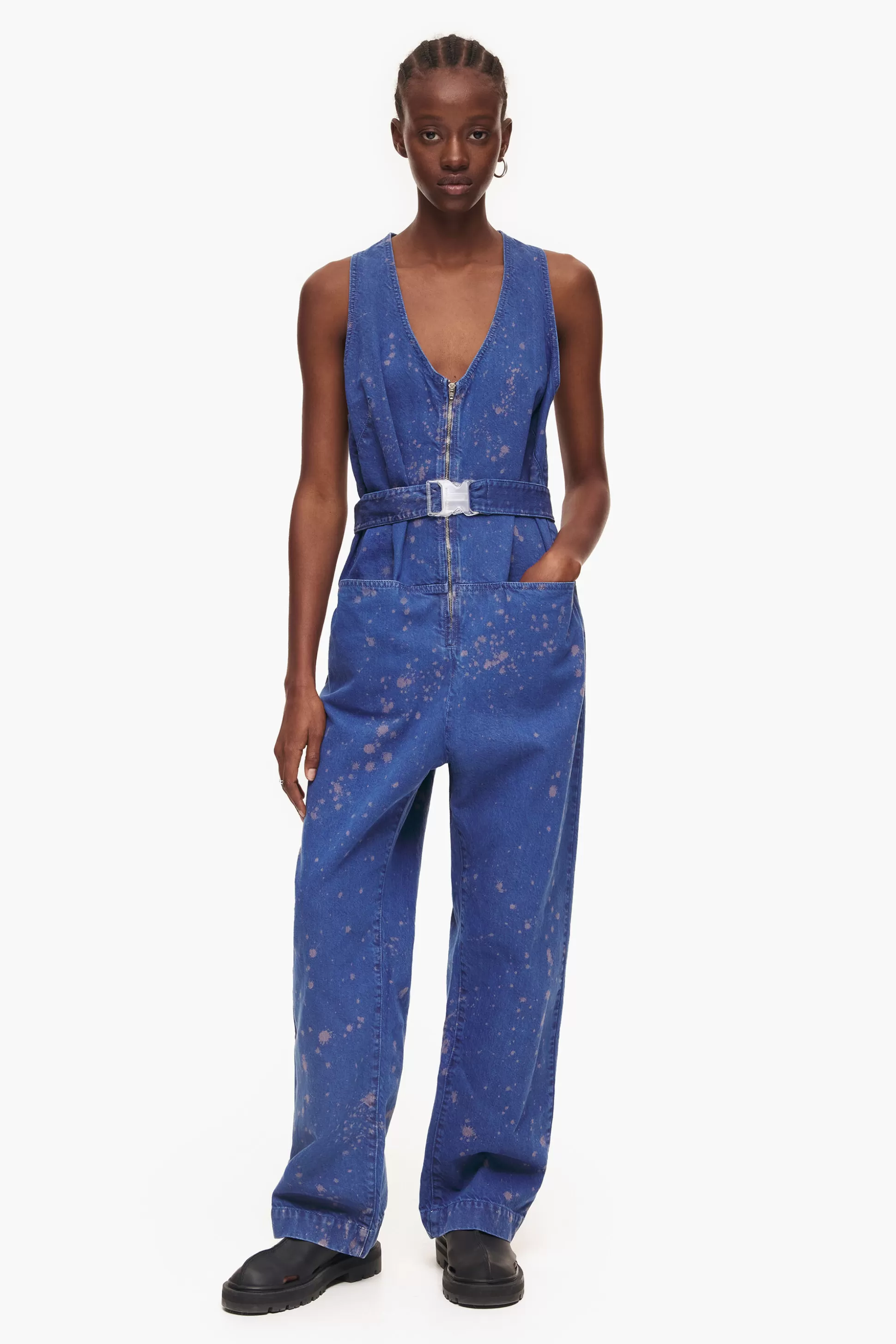 Best BIMBA Y LOLA Macacao Denim Azul-Escuro Dark Blue