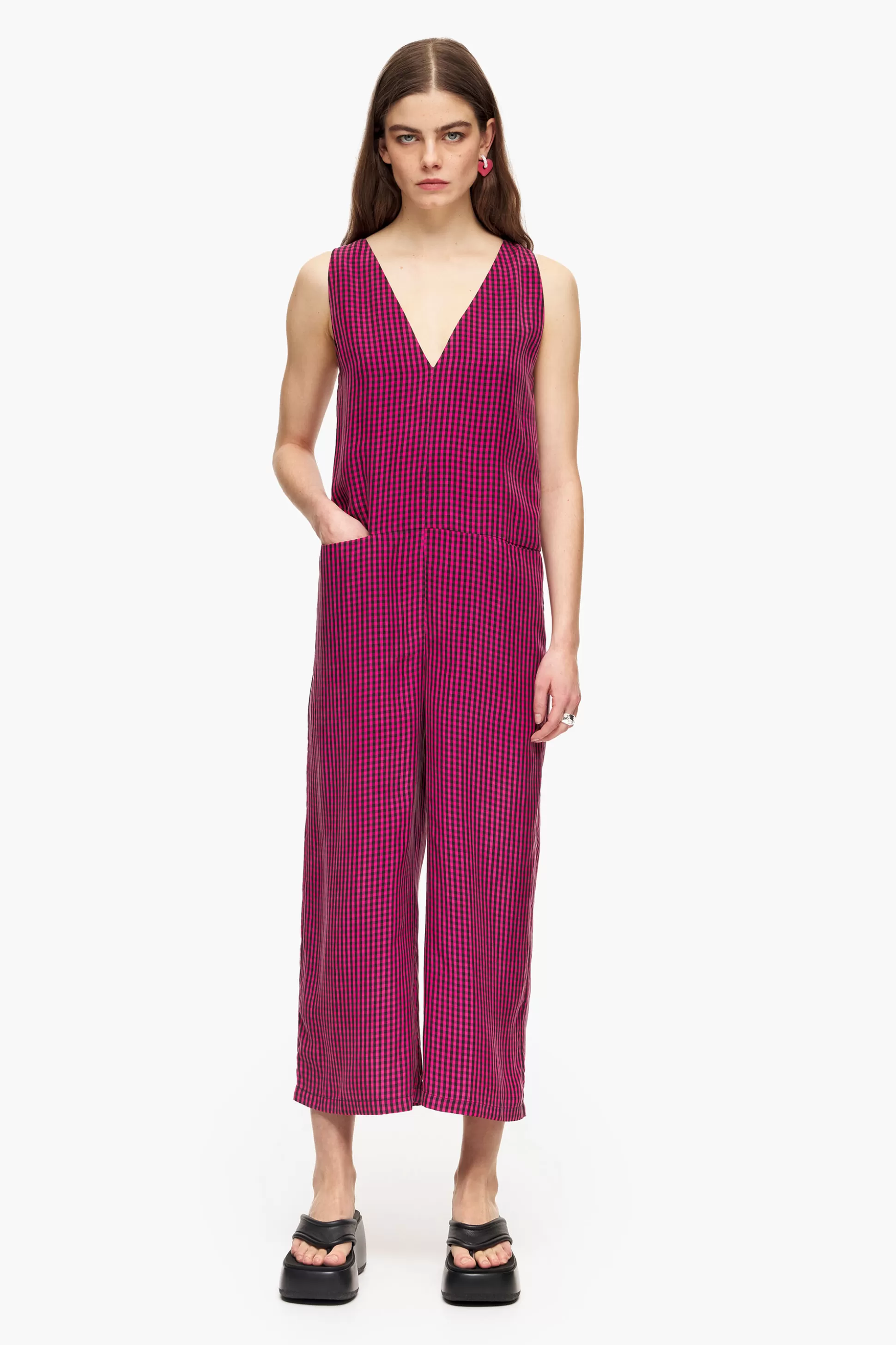 Discount BIMBA Y LOLA Macacao Fluida Vichy Fucsia Fuchsia