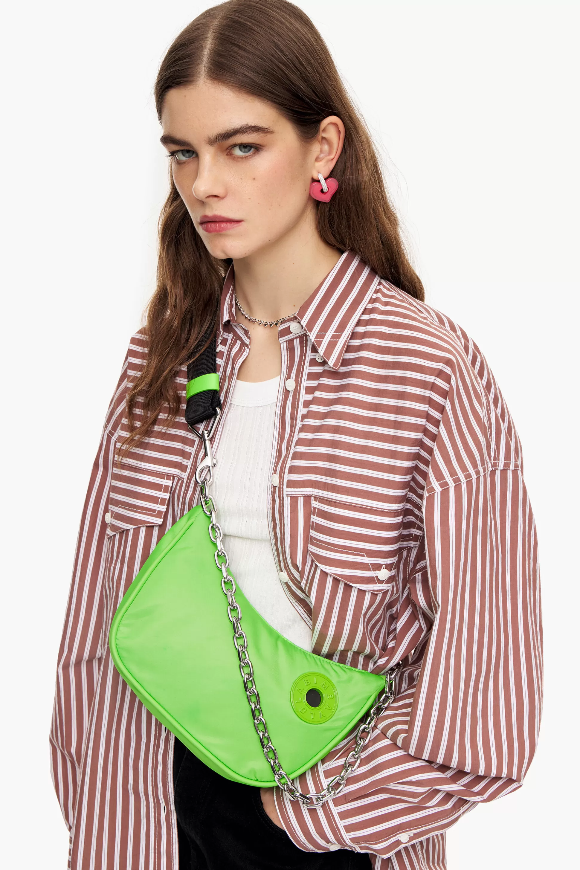 Shop BIMBA Y LOLA Mala Moon S Nylon Verde Neon Neon Green