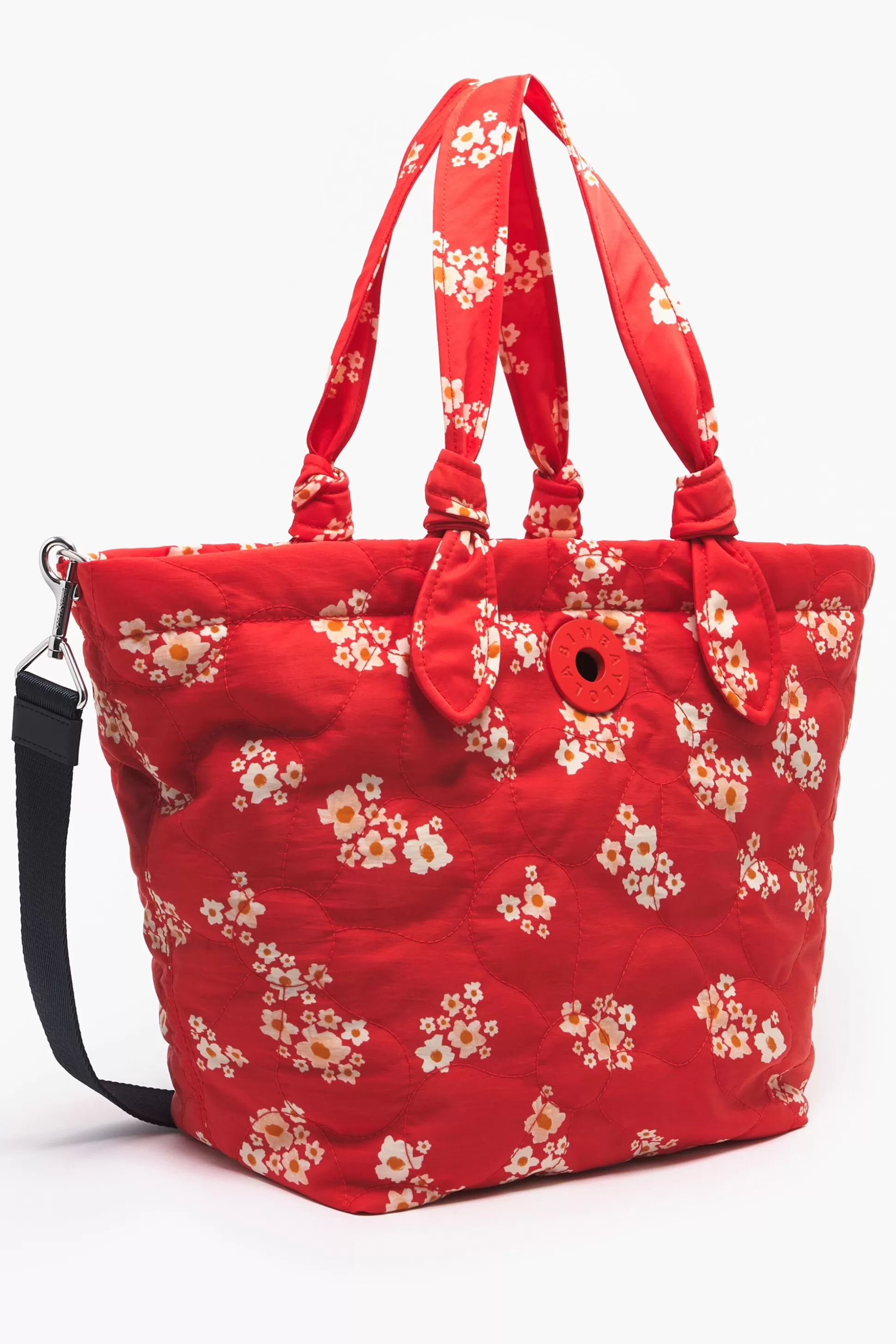 Hot BIMBA Y LOLA Mala Shopper Xl Nylon Acrylic Flowers Vermelho Acrylic Flowers Red