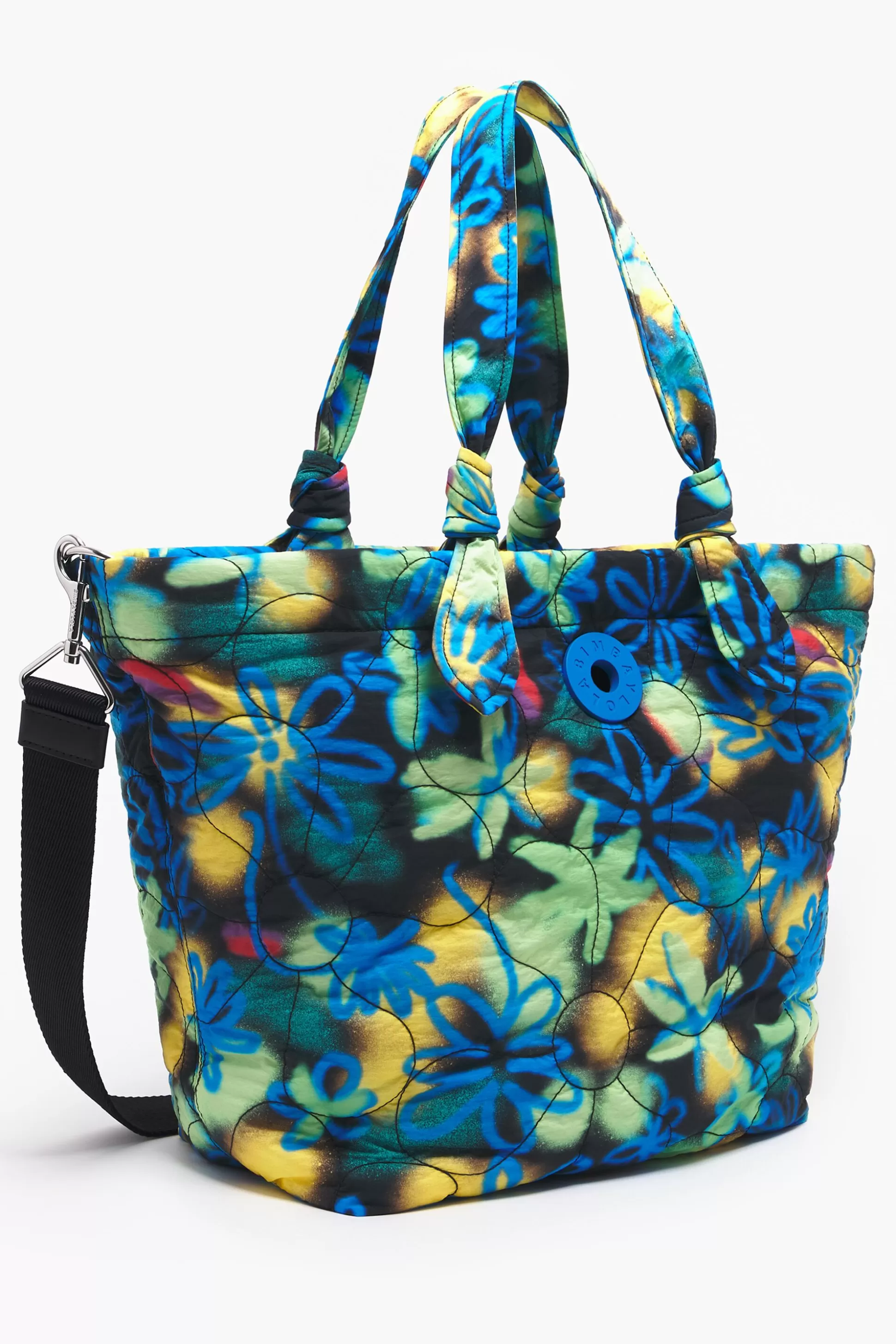 Clearance BIMBA Y LOLA Mala Shopper Xl Nylon Graffiti Flowers Azul Graffiti Flowers Blue