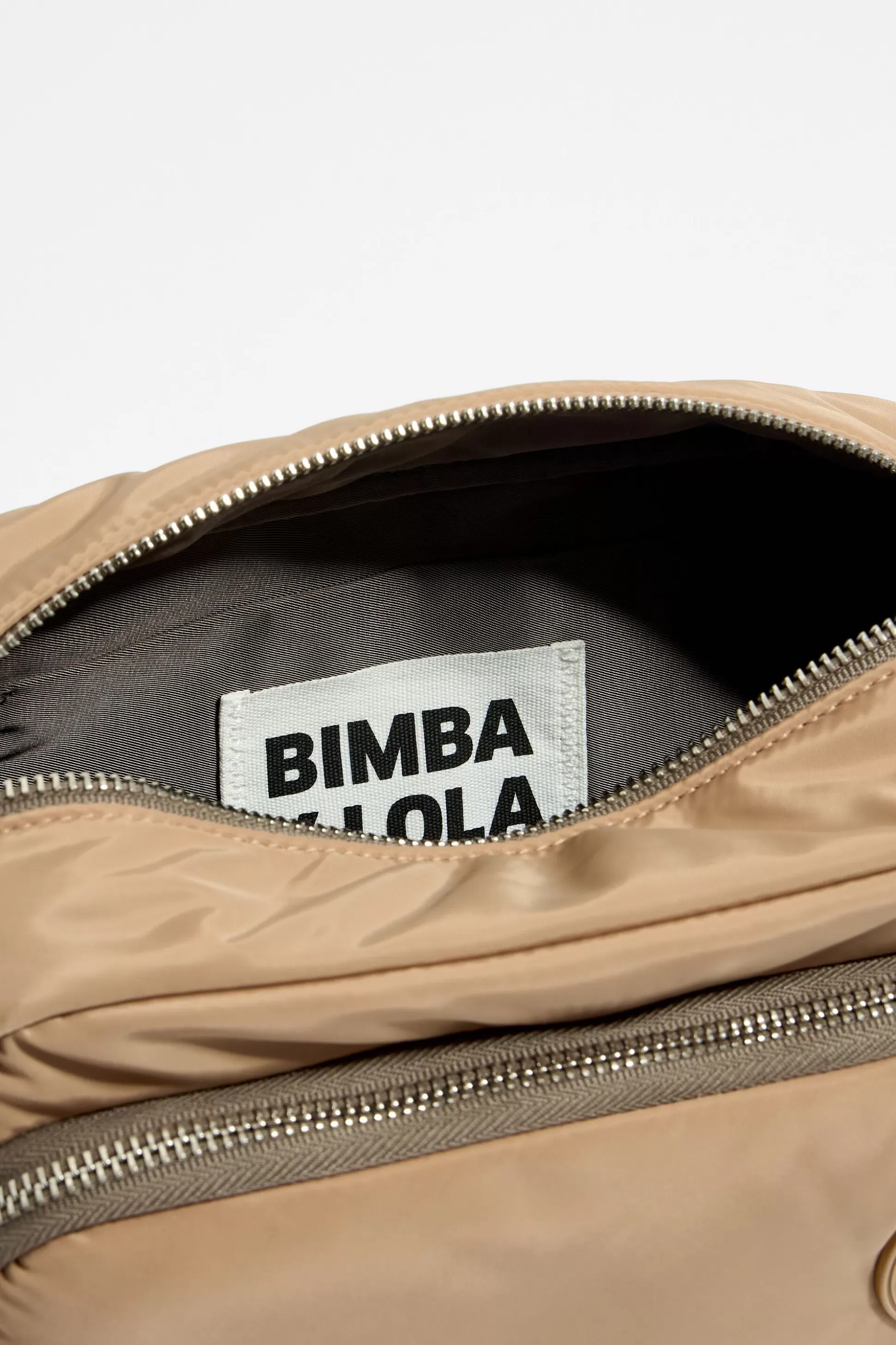 Cheap BIMBA Y LOLA Mala Tiracolo M Nylon Camelo Biscuit