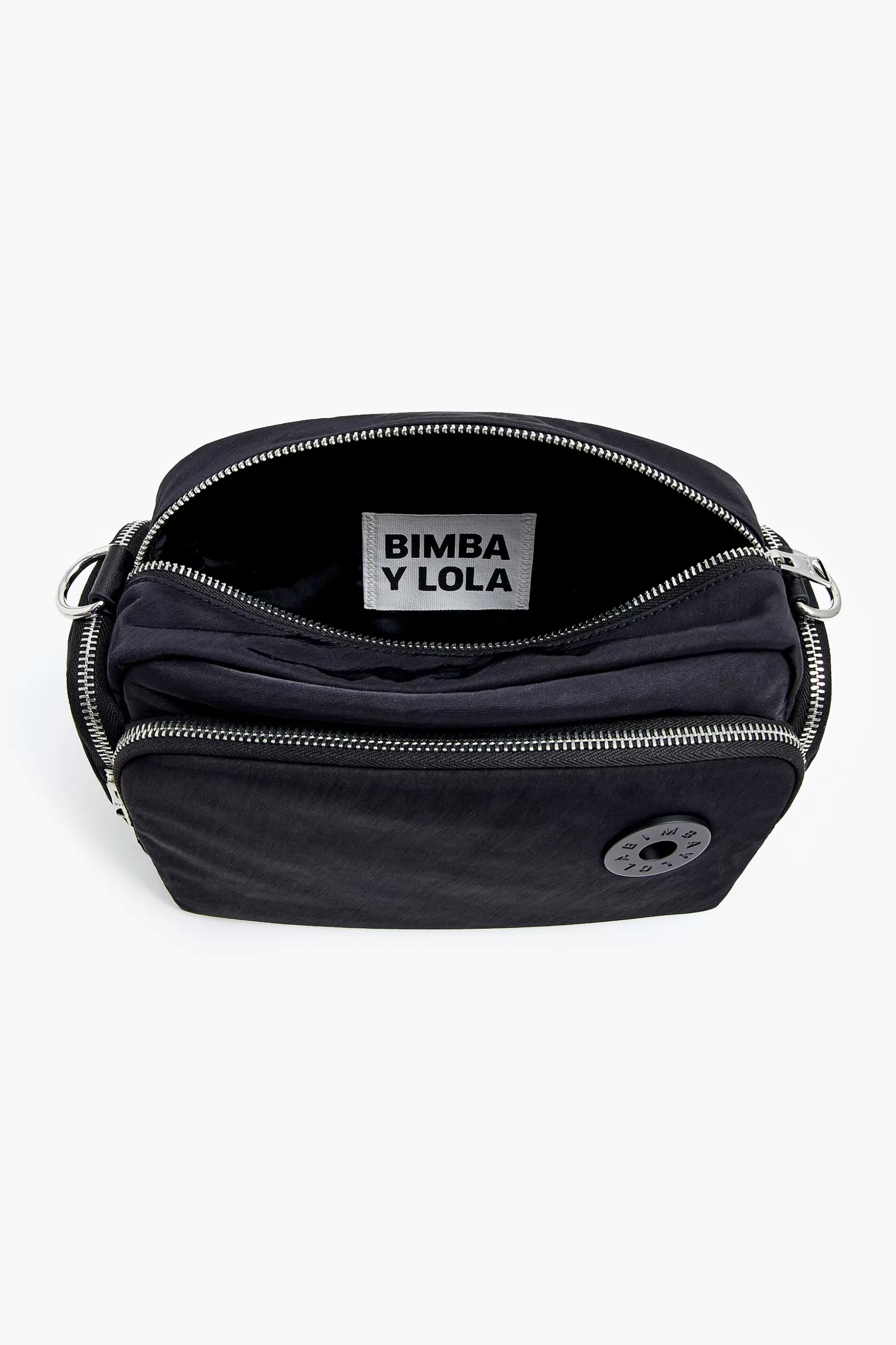 Shop BIMBA Y LOLA Mala Tiracolo M Nylon Preta Black