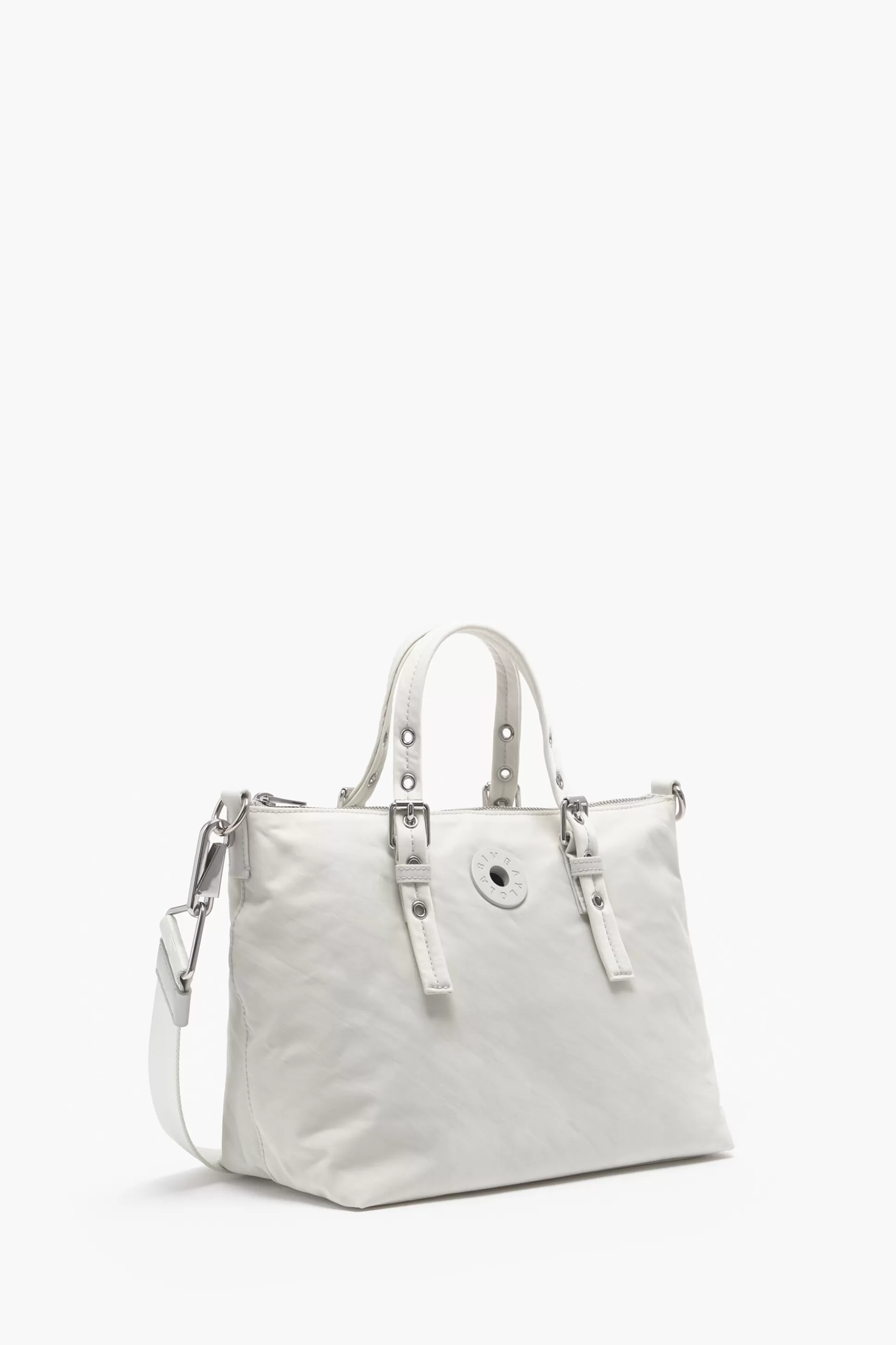 Store BIMBA Y LOLA Mala Tote M Nylon Cinzenta Ice Grey