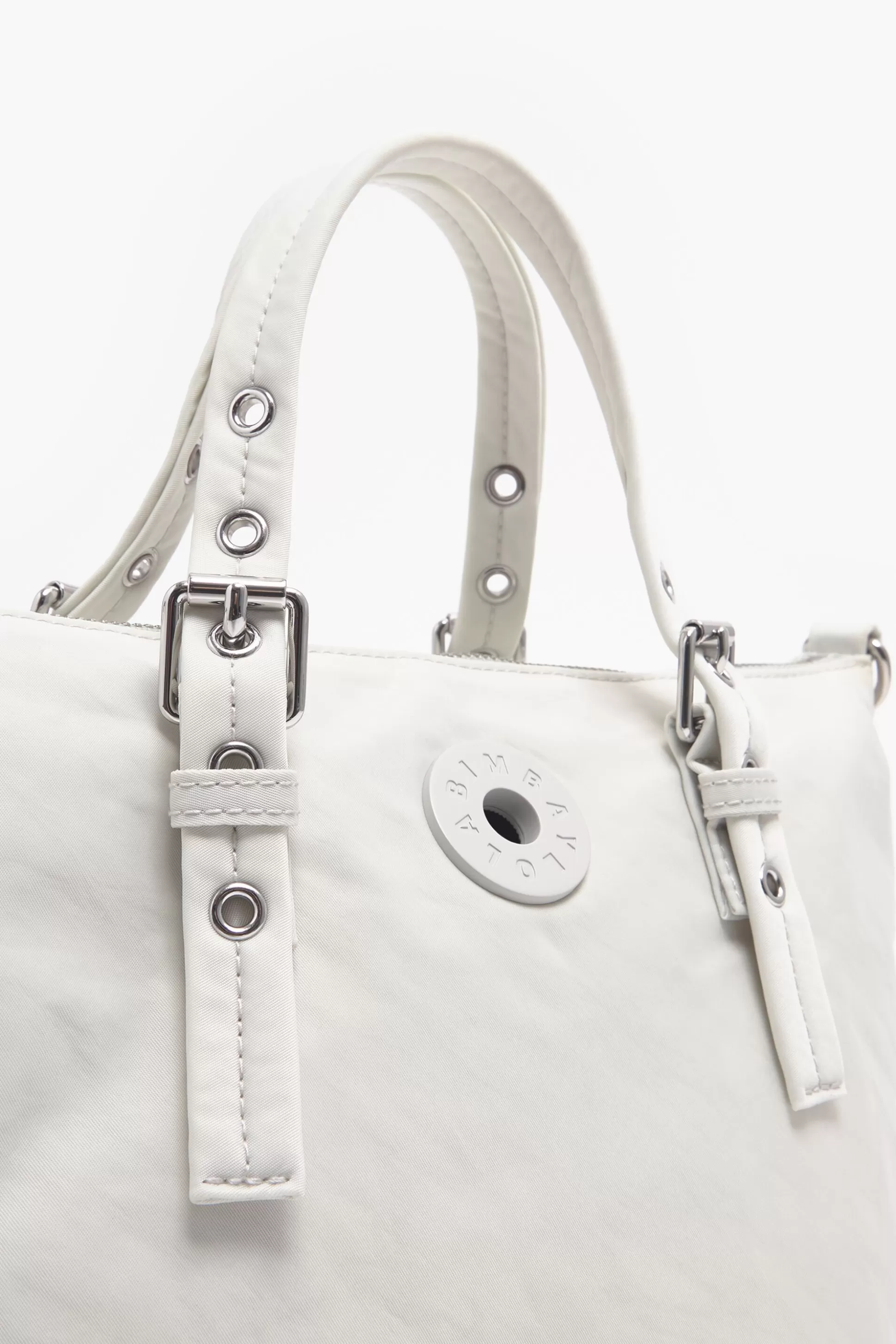 Store BIMBA Y LOLA Mala Tote M Nylon Cinzenta Ice Grey