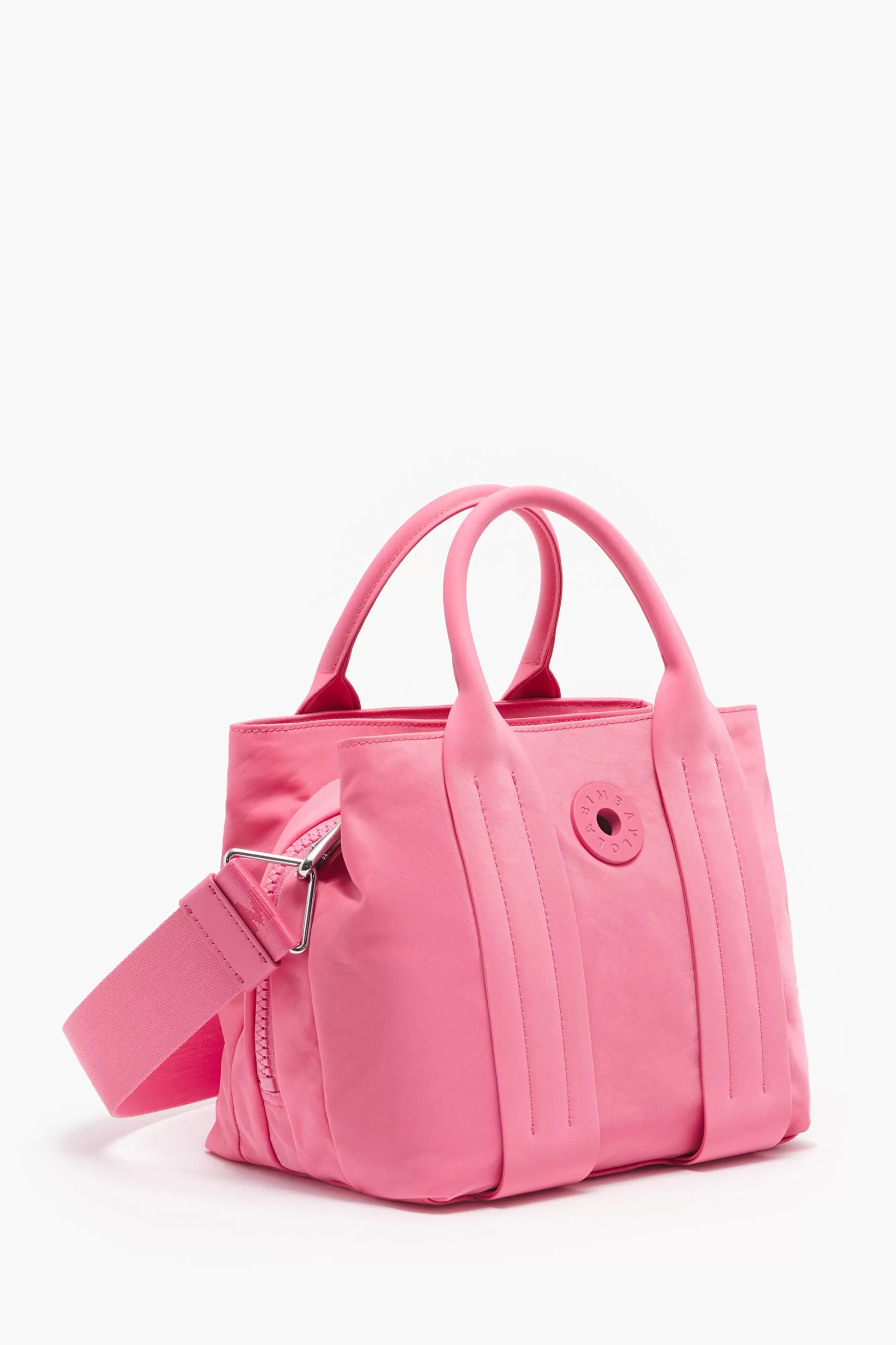 New BIMBA Y LOLA Mala Tote S Nylon Rosa Chewing Gum Pink