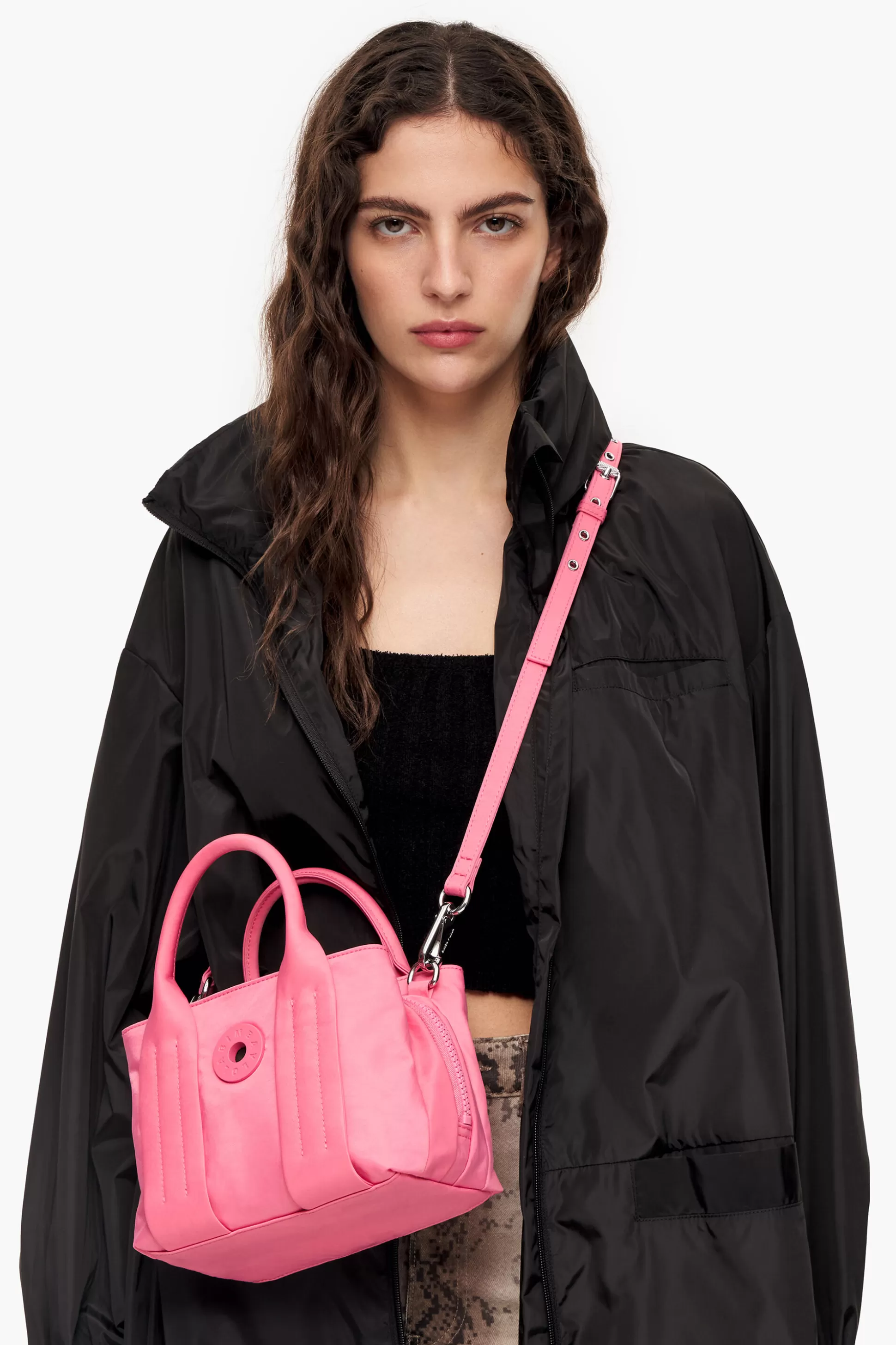 Hot BIMBA Y LOLA Mala Tote Xs Nylon Rosa Chewing Gum Pink