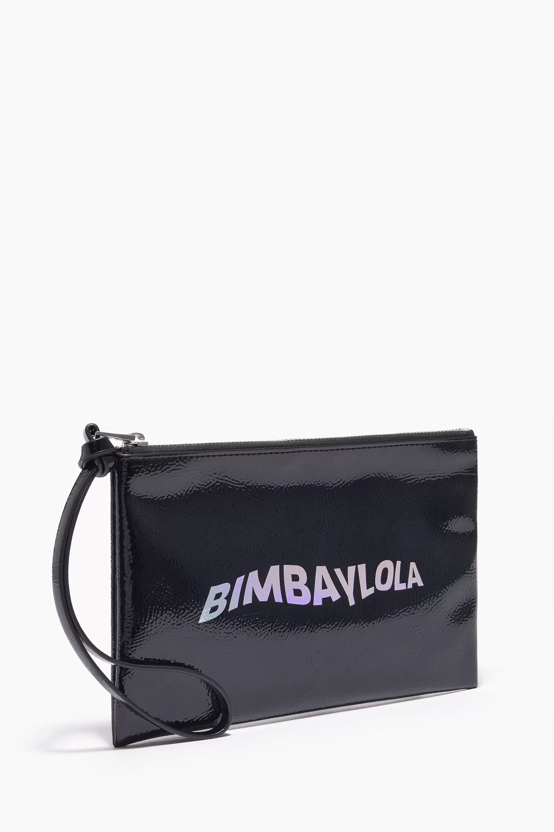 Clearance BIMBA Y LOLA Necessair Plano Couro Verniz Preto Black