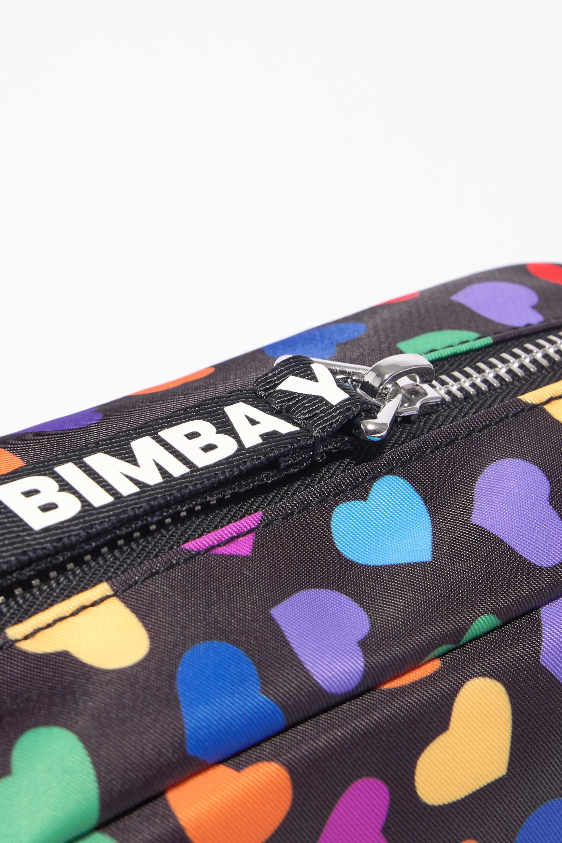 Sale BIMBA Y LOLA Necessaire Meia-Lua Nylon Print Hearts Preto Hearts Black