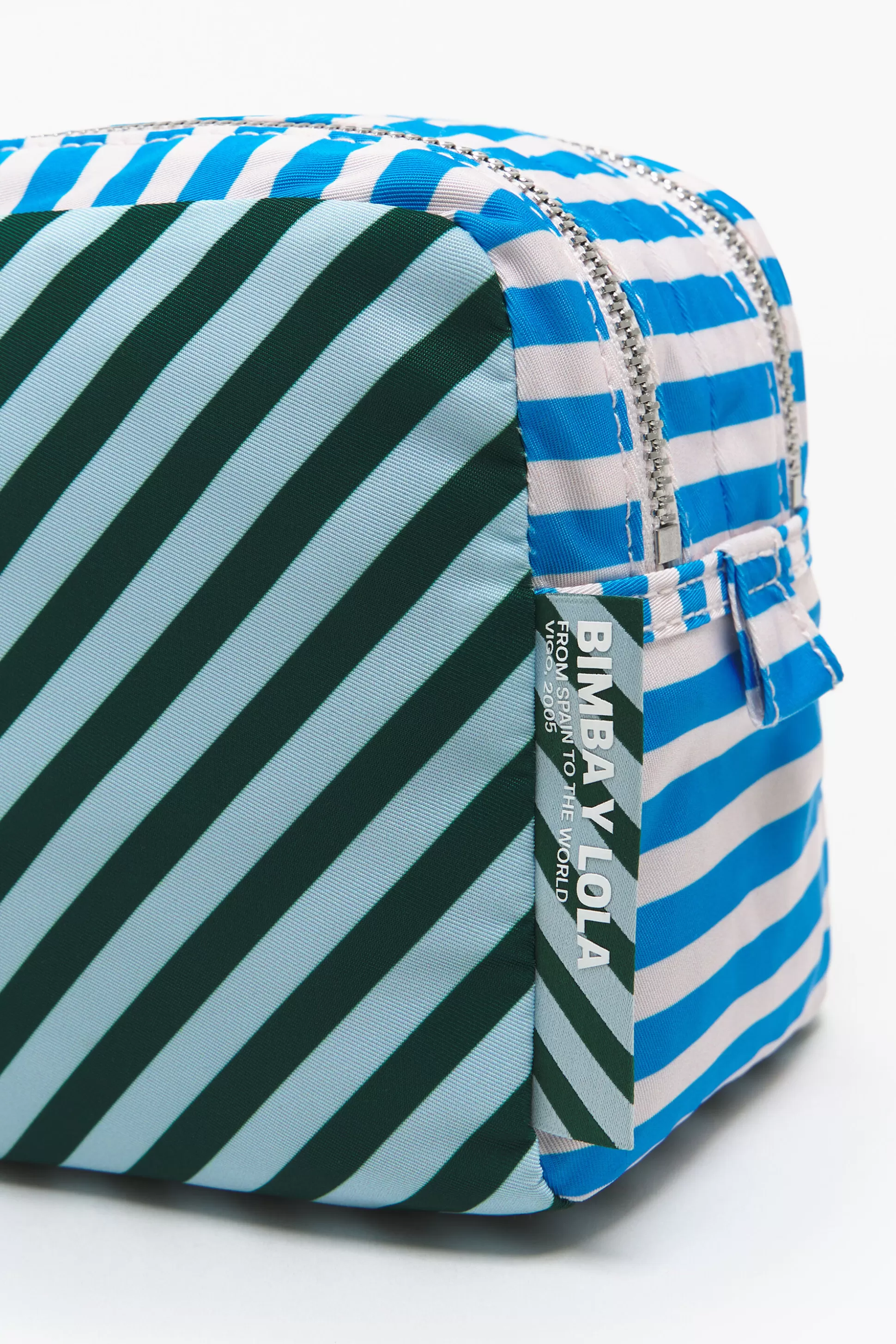 Flash Sale BIMBA Y LOLA Necessaire Retangular L Riscas Verde Stripes Green