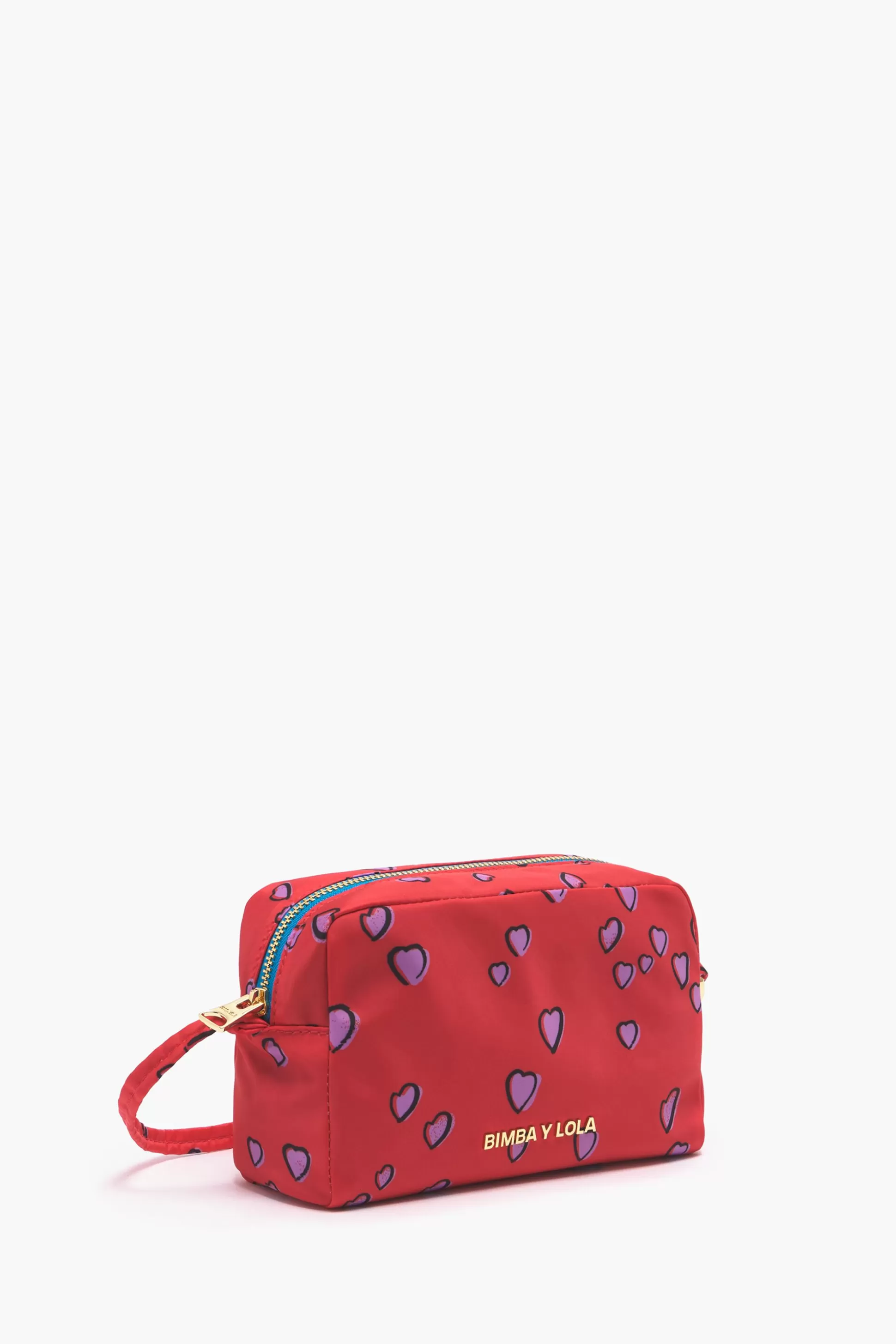 New BIMBA Y LOLA Necessaire Retangular M Hearts Vermelho Small Hearts Red