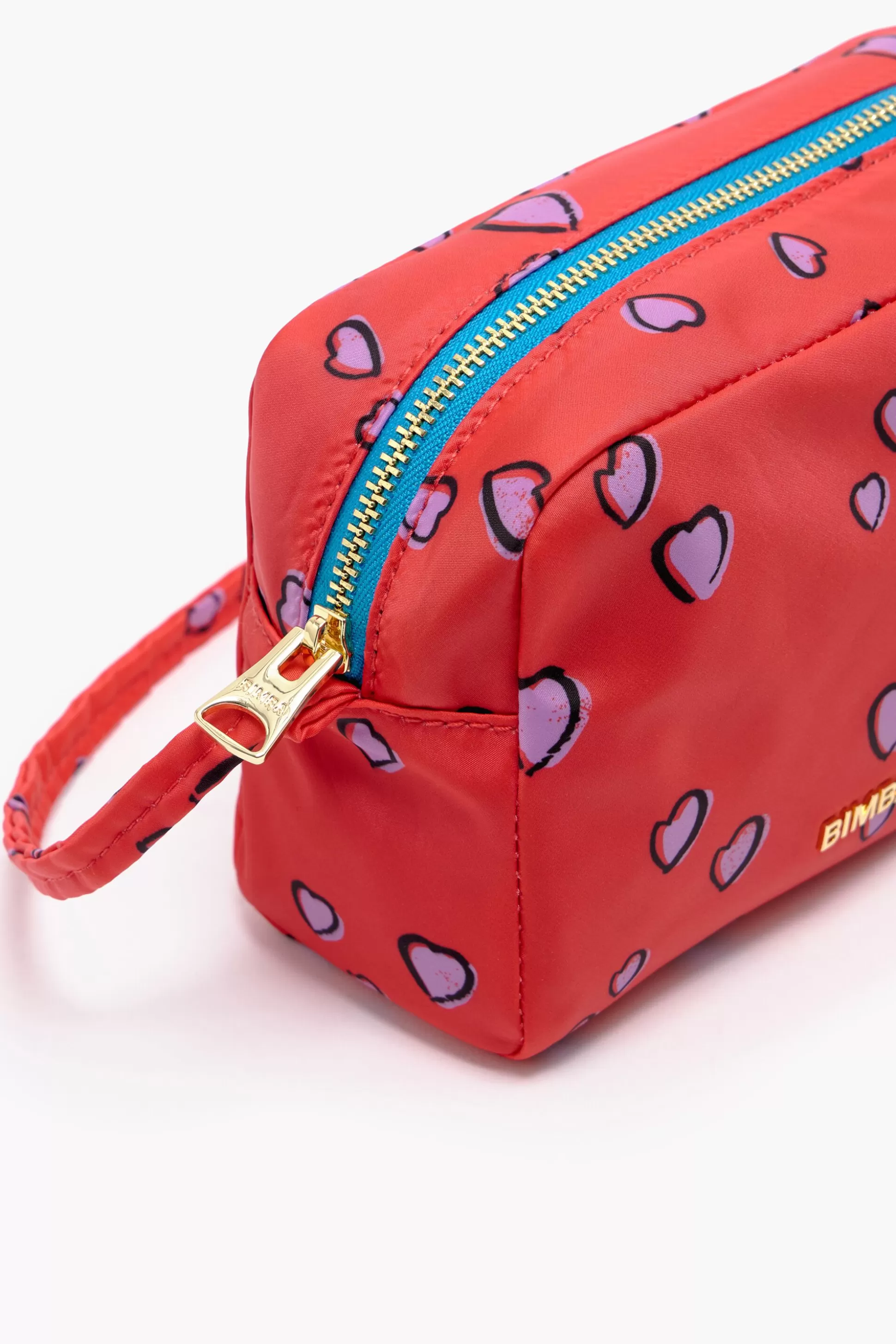 New BIMBA Y LOLA Necessaire Retangular M Hearts Vermelho Small Hearts Red