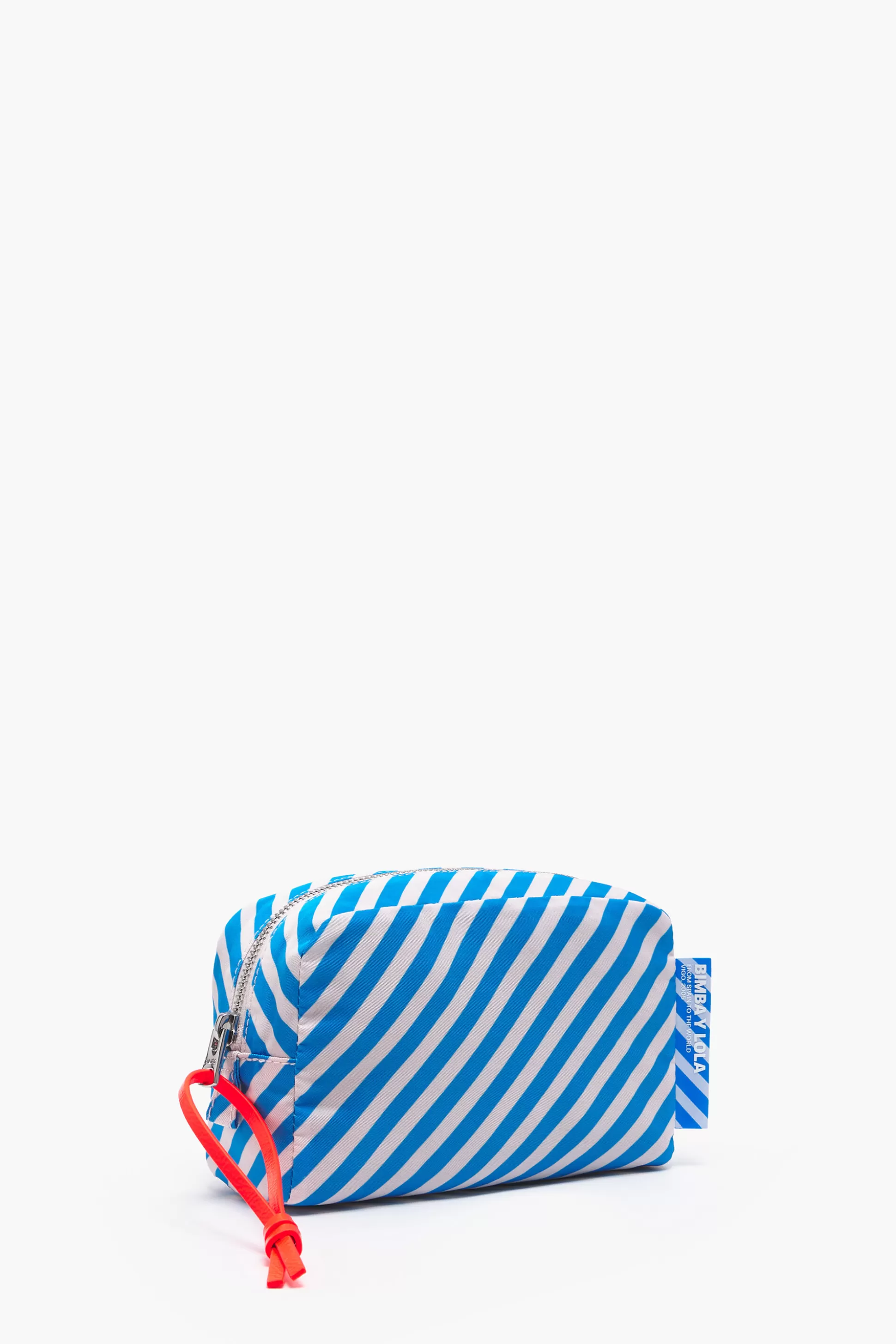 Clearance BIMBA Y LOLA Necessaire Retangular M Riscas Azul Stripes Blue