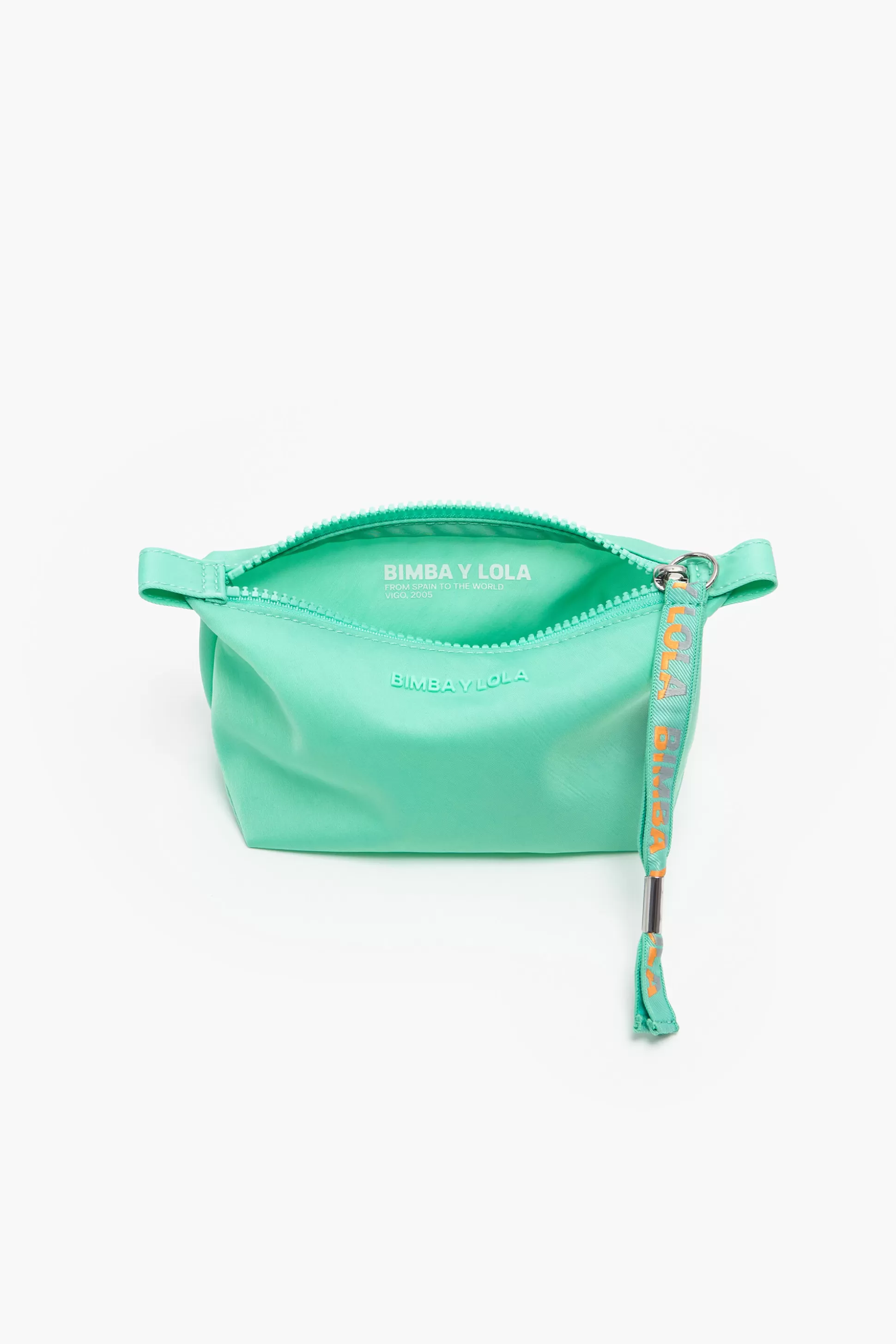 New BIMBA Y LOLA Necessaire Trapezio S Nylon Verde-Agua Lake Green