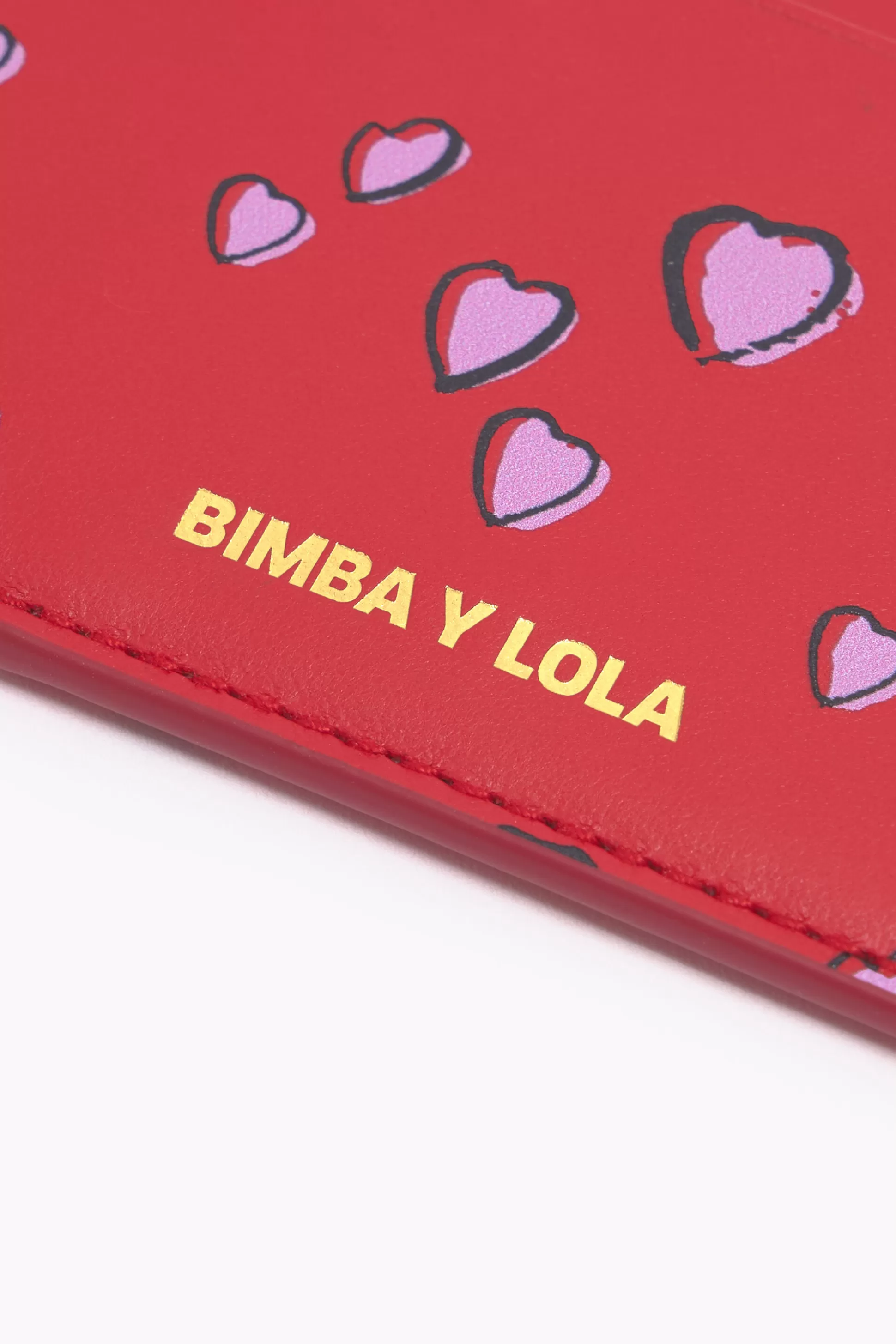 Cheap BIMBA Y LOLA Porta-cartões Pele Print Small Hearts Vermelho Small Hearts Red