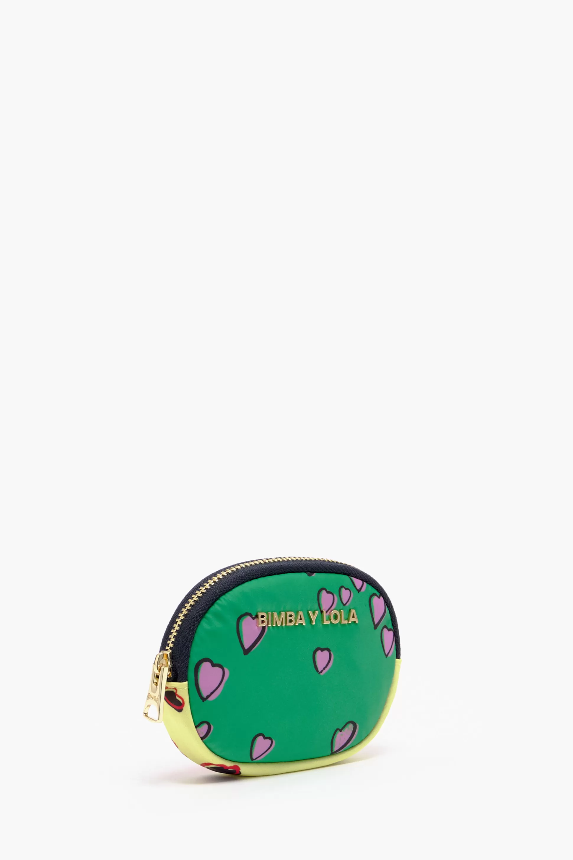 Best Sale BIMBA Y LOLA Porta-Moedas Oval Hearts Verde Small Hearts Yellow