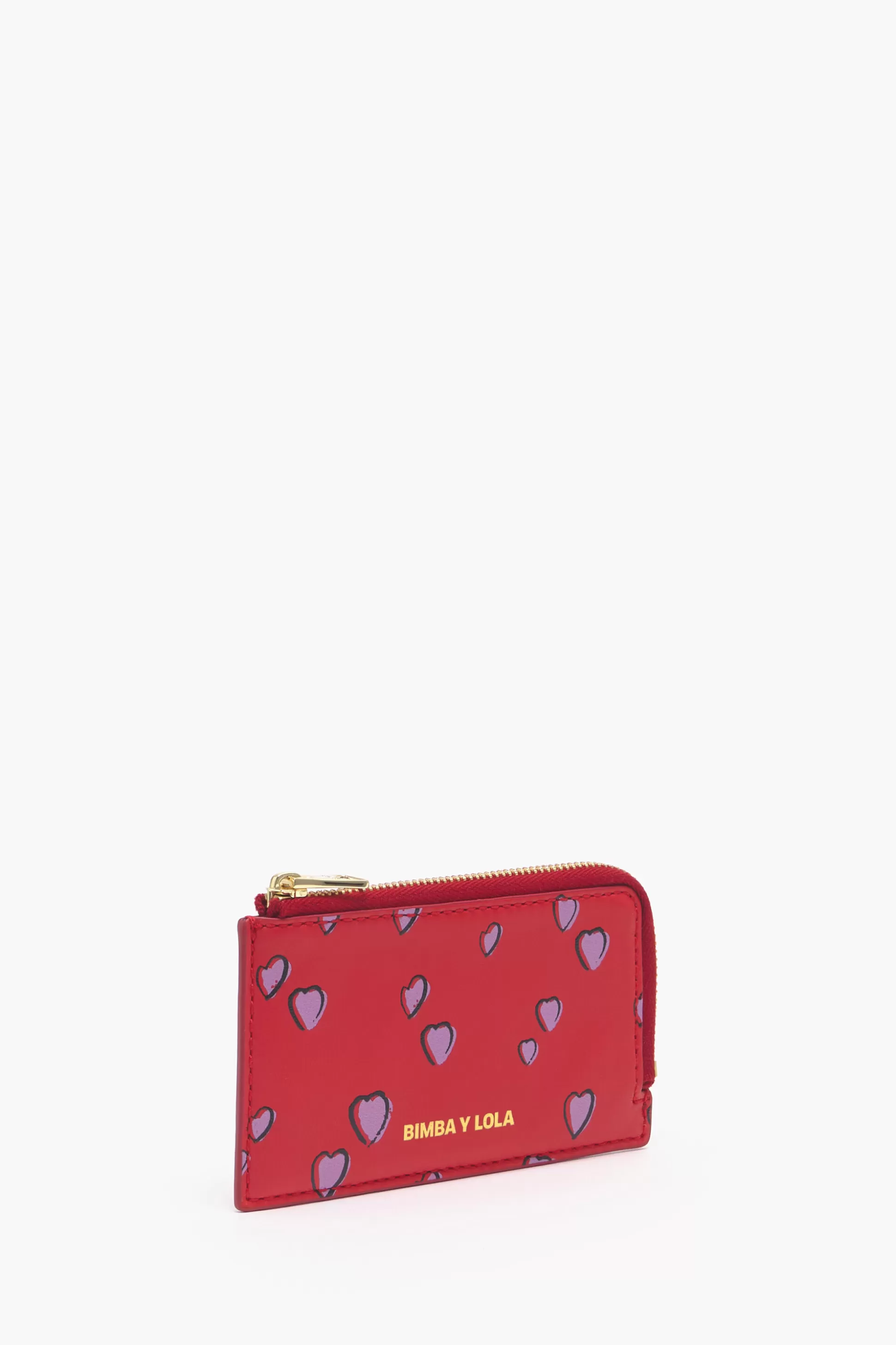 Clearance BIMBA Y LOLA Porta-Moedas Retangular Pele Print Small Hearts Vermelho Small Hearts Red