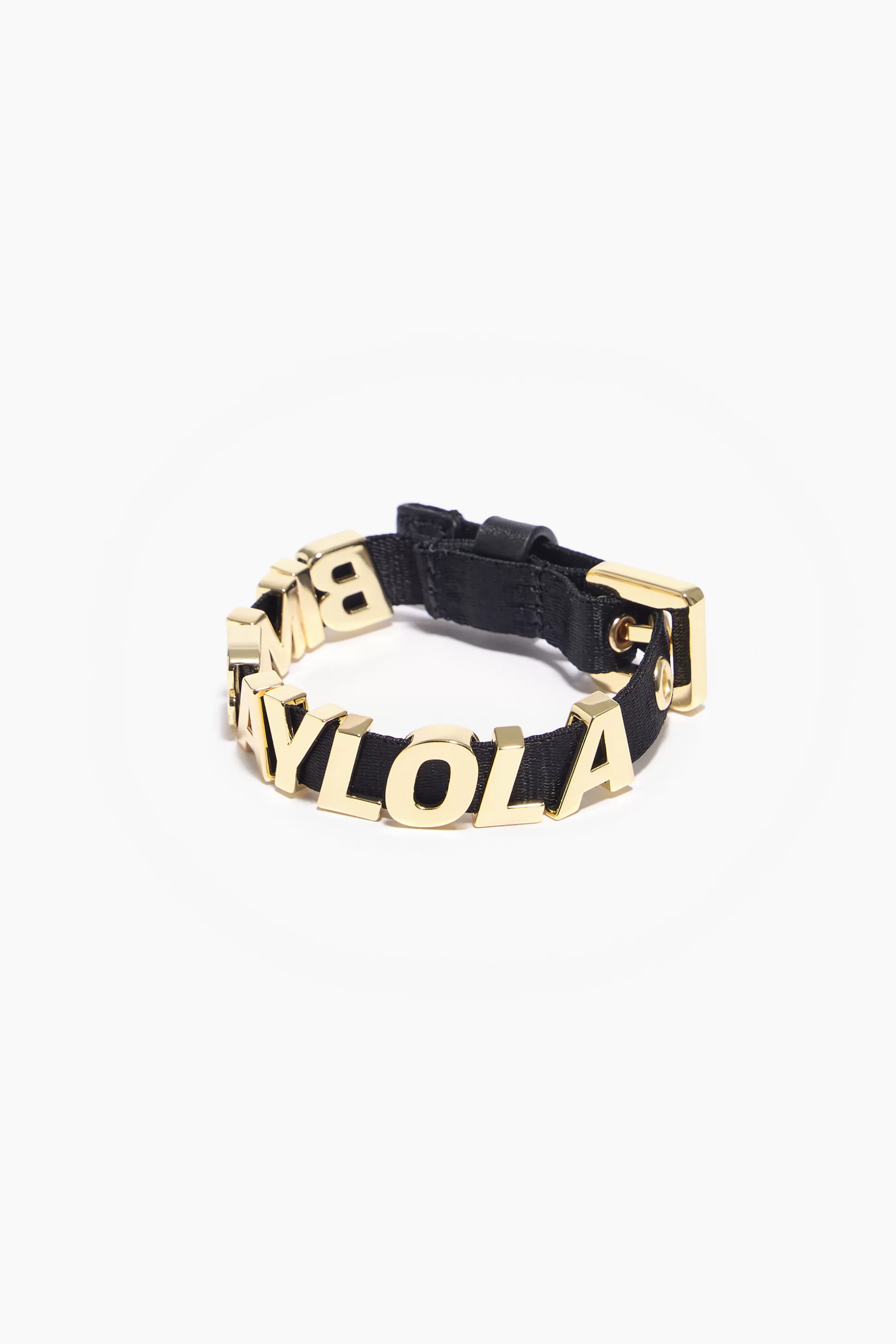 Fashion BIMBA Y LOLA Pulseira Letras Logo Preta Black