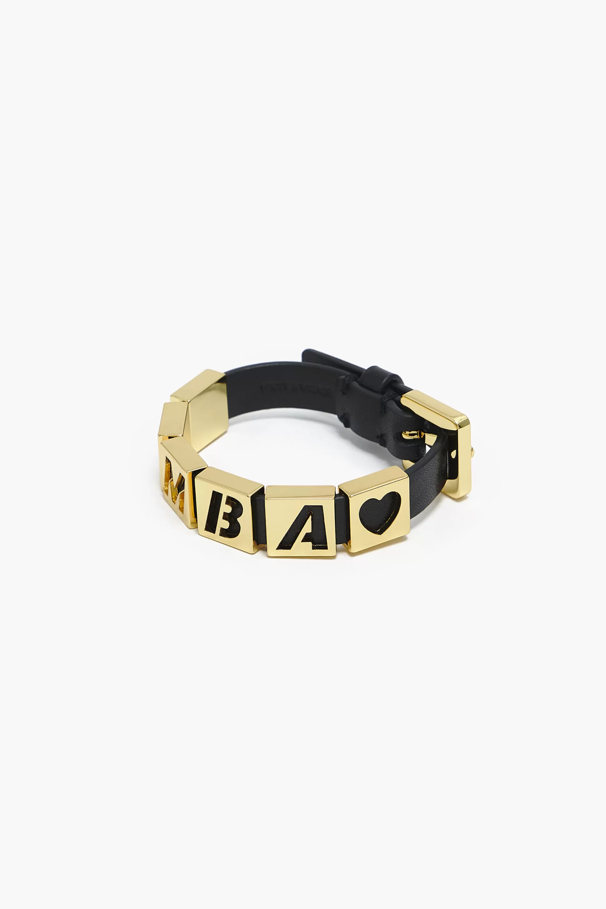 Sale BIMBA Y LOLA Pulseira Letras Pele Preta Black