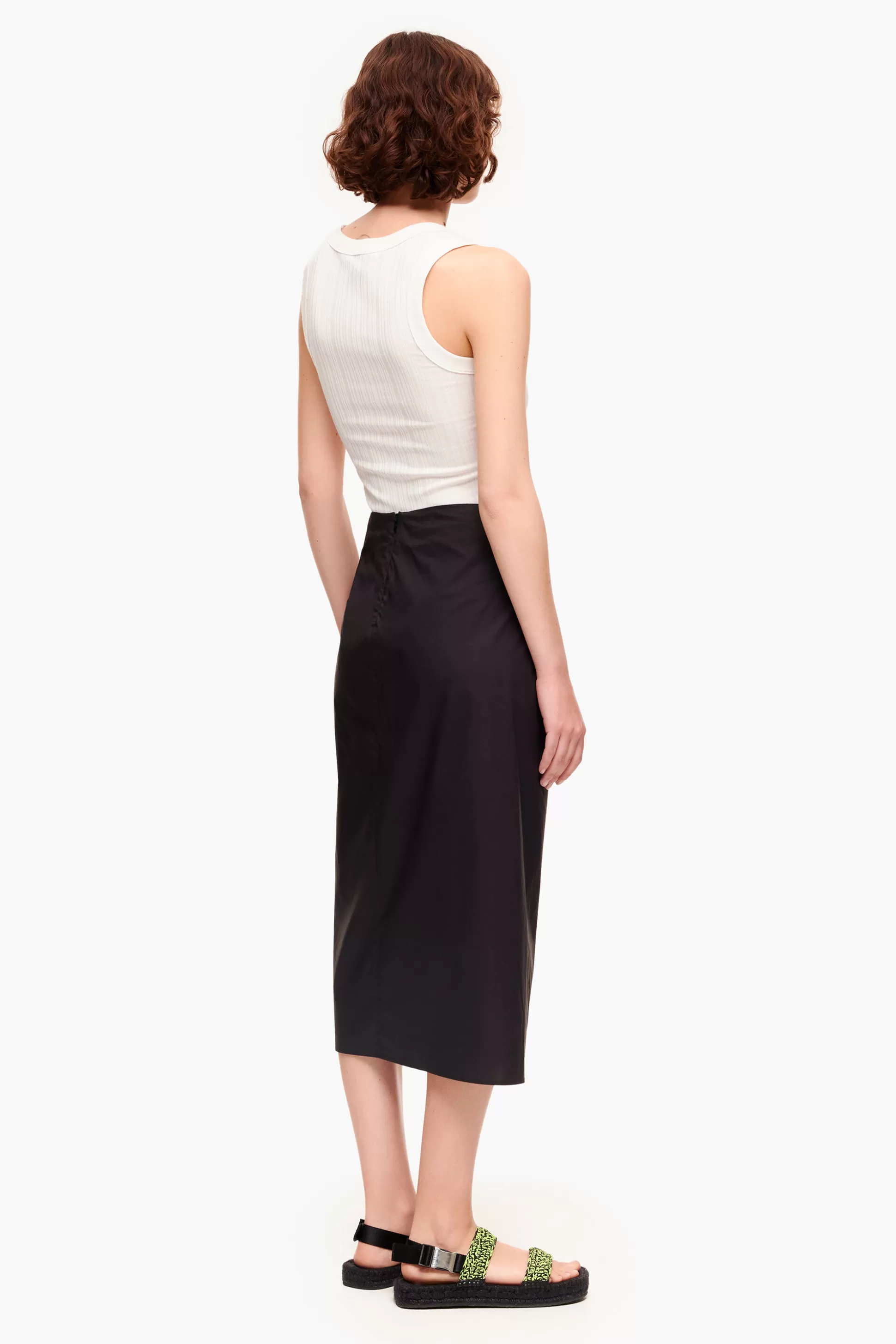 Flash Sale BIMBA Y LOLA Saia Midi Algodao Preta Black